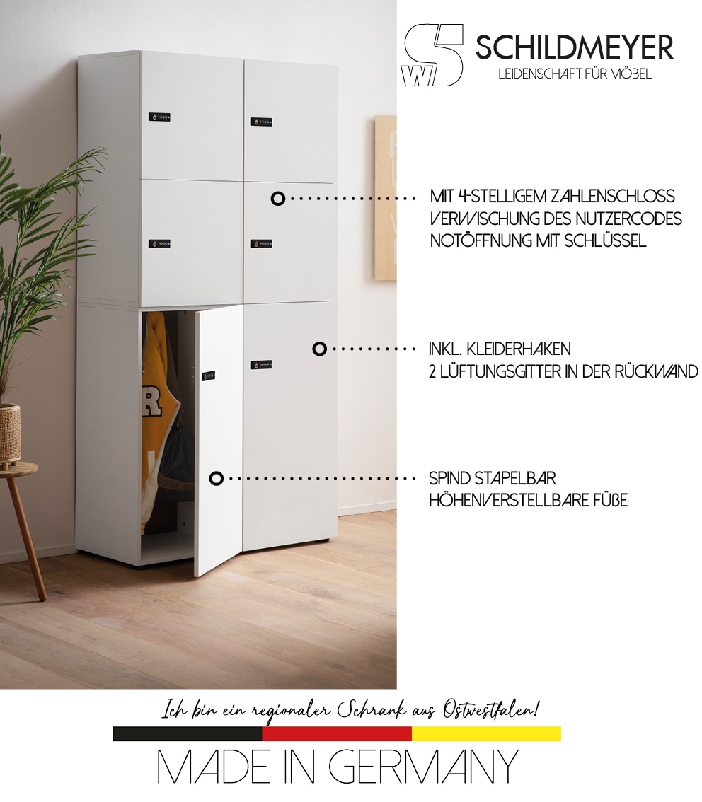 Schildmeyer Ensemble de vestiaires »Locked Spind Schrank Set mit 4 Spinden« 4 cuis tlg.
