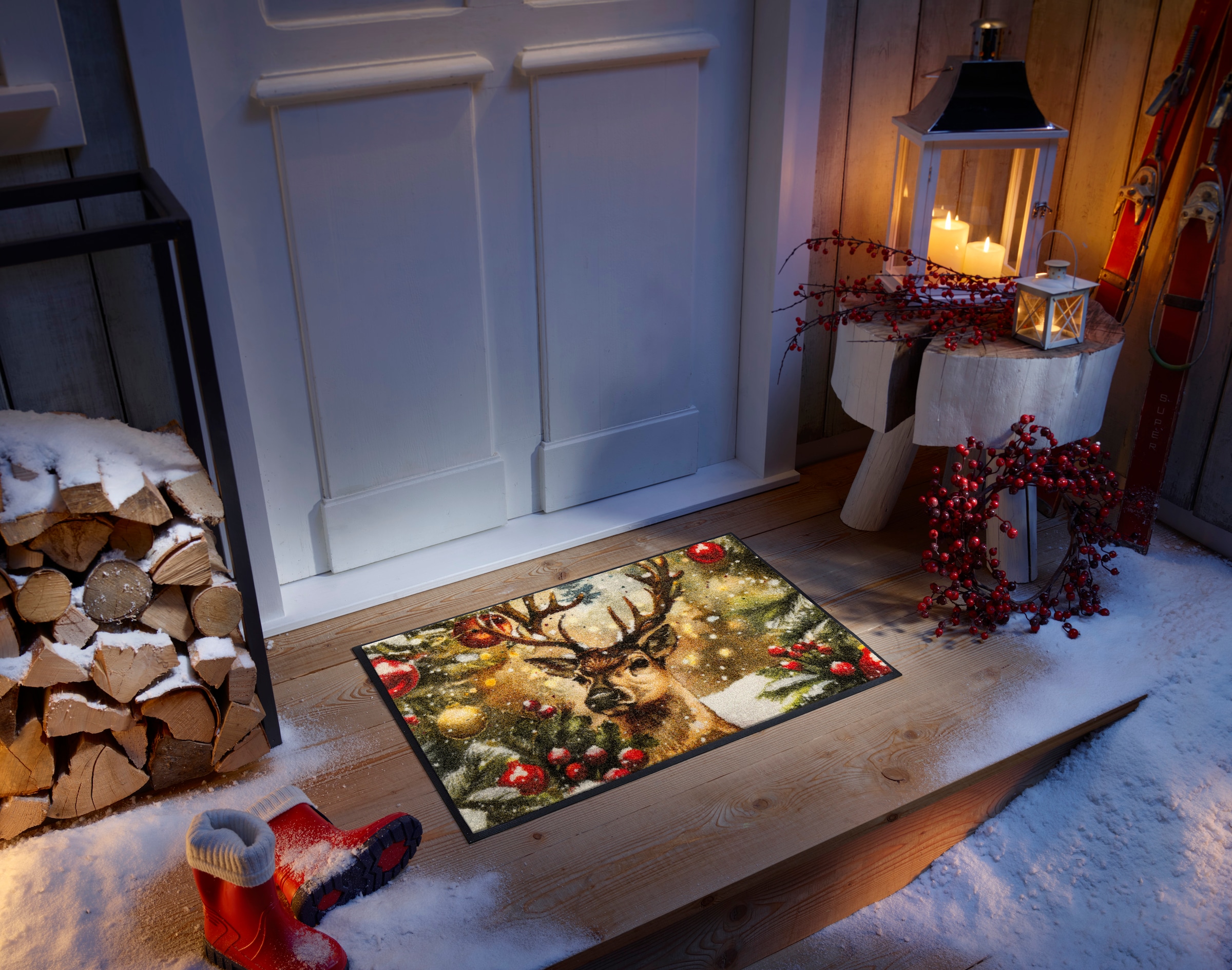 wash+dry by Kleen-Tex Fussmatte »Festive Spirit« rechteckig 7 mm Höhe waschbar und trocknergeeignet
