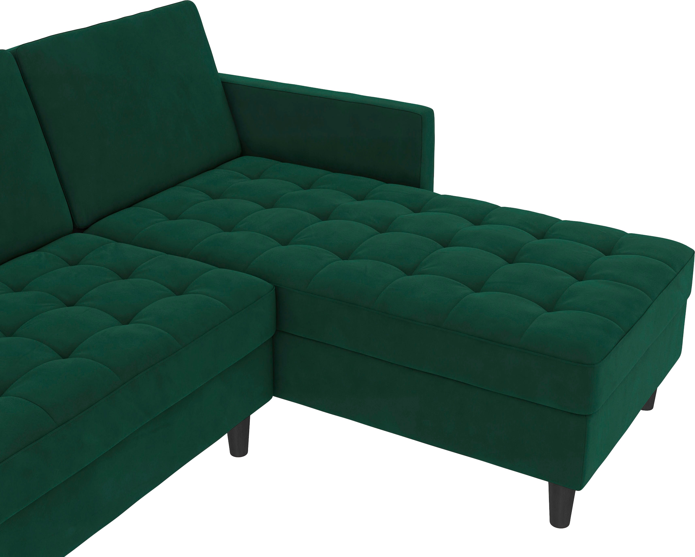 Dorel Home Ecksofa »Presley, L-Form,« Ecksofa mit Bett-Funktion und Stauraum, verstellbare Rückenlehne