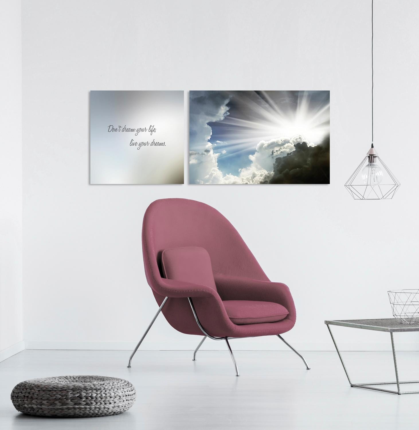 queence Leinwandbild »Dream« Premium-Leinwandstoff, Handarbeit aus Deutschland, Spruch, 2er Set