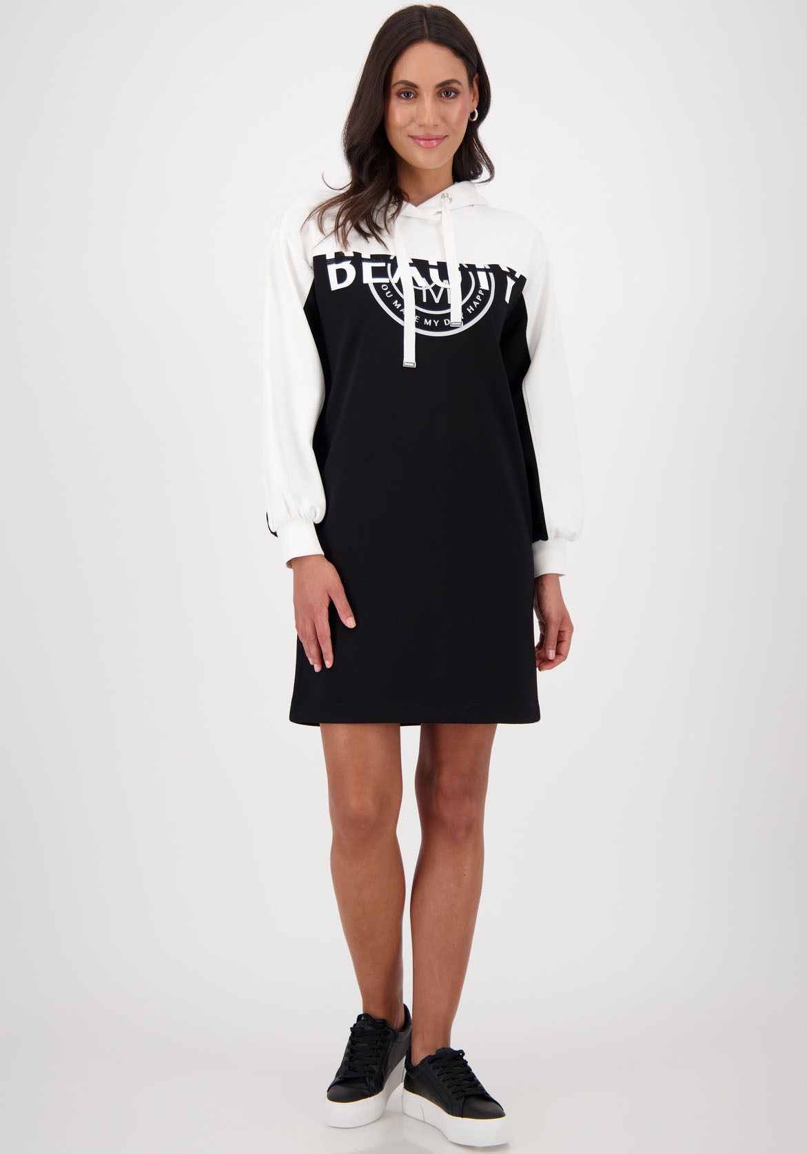 Monari Minikleid »Kleid Colorblock Sweat« Ohne Taschen mit Kapuze, regular fit, colorblocking