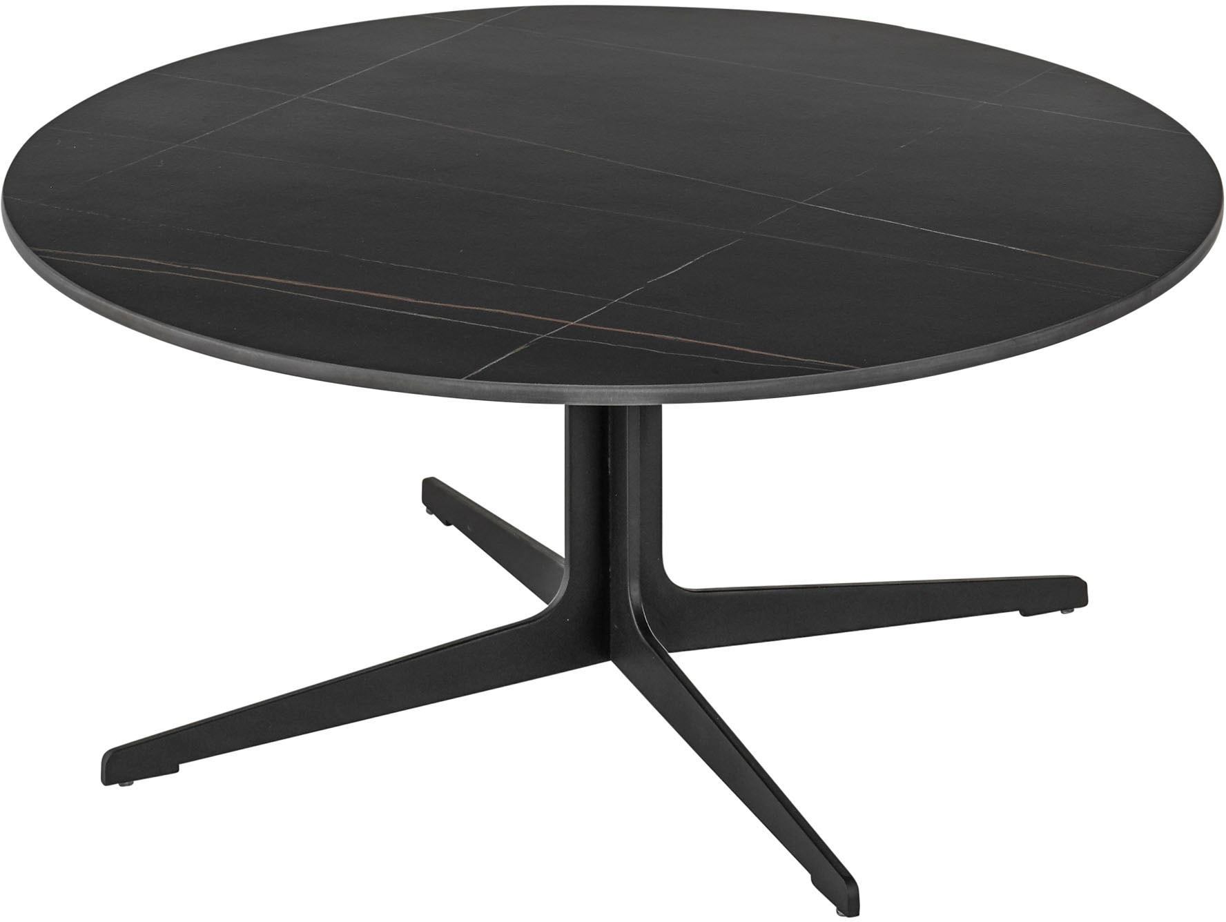 Stolkom Table basse »LENA« rund Keramik Schwarz, Tisch mit Gestell in schwarz