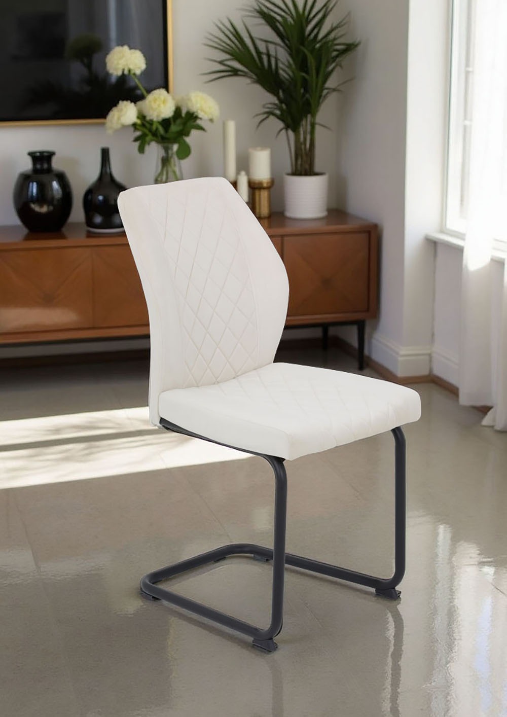 HELA Chaise cantilever »OSLO« (Ensemble) 4 cuisFreischwinger,Rautensteppung,Microfaser Samtvelour,140kg belastbar