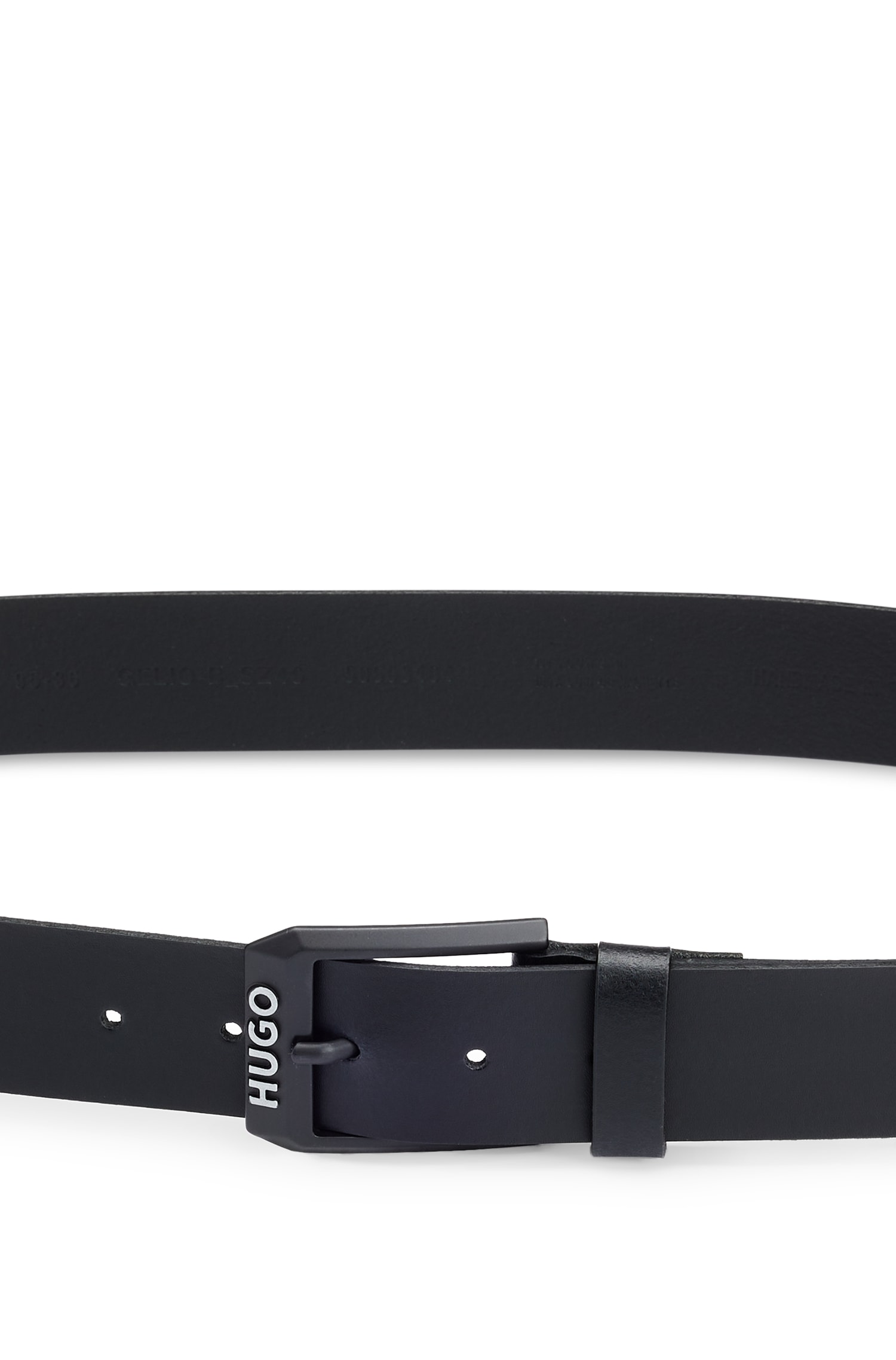 HUGO Ceinture en cuir »Gelio-B_Sz40« HUGO Markenlabel, rote Ziehnaht