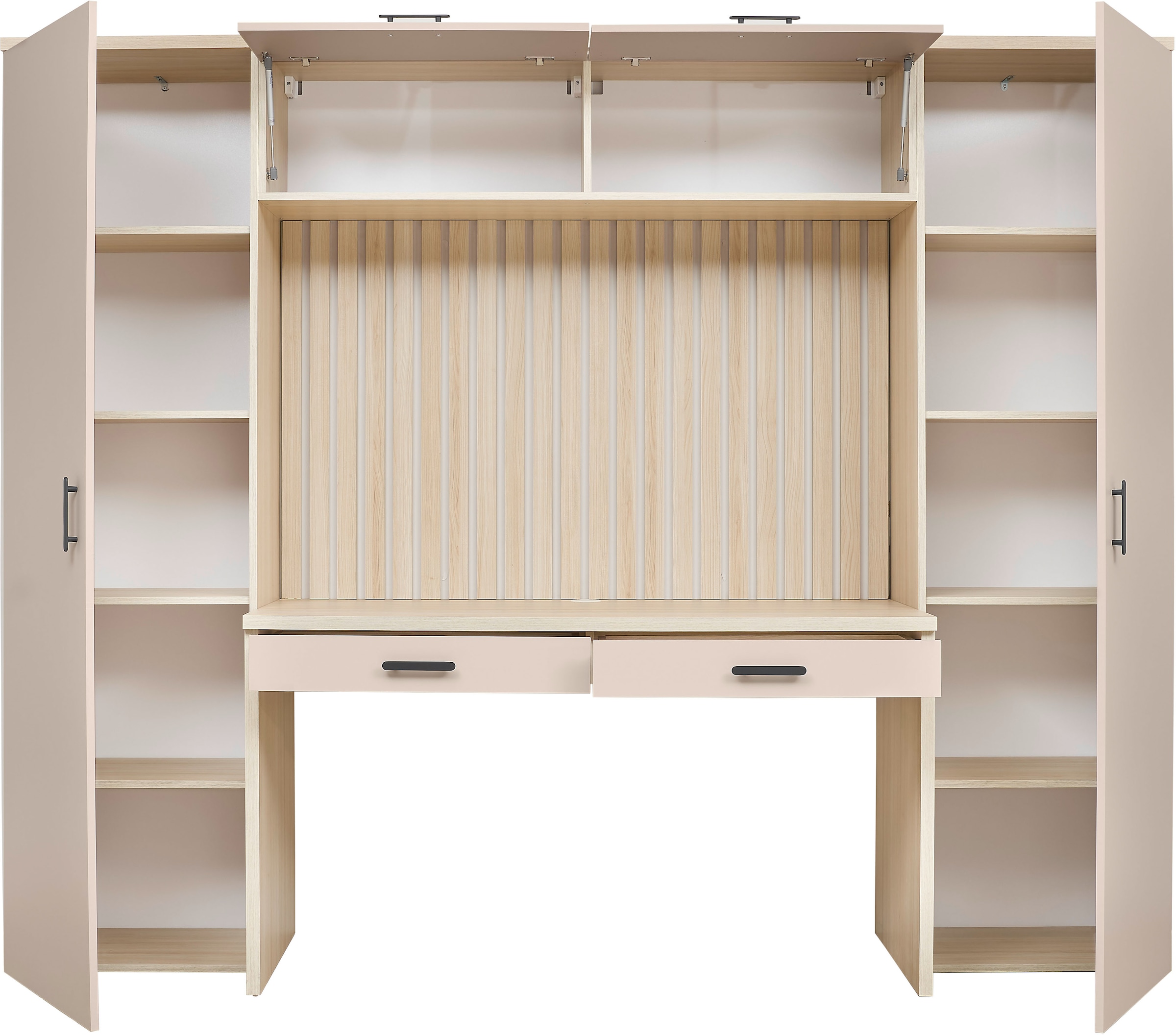 BEGA OFFICE Ensemble de meubles de bureau »Aragon Bürokombination B/H/T 250x200x60 cm« ensemble de bureau 4 pièces, revêtement mélaminé, poignées en métal