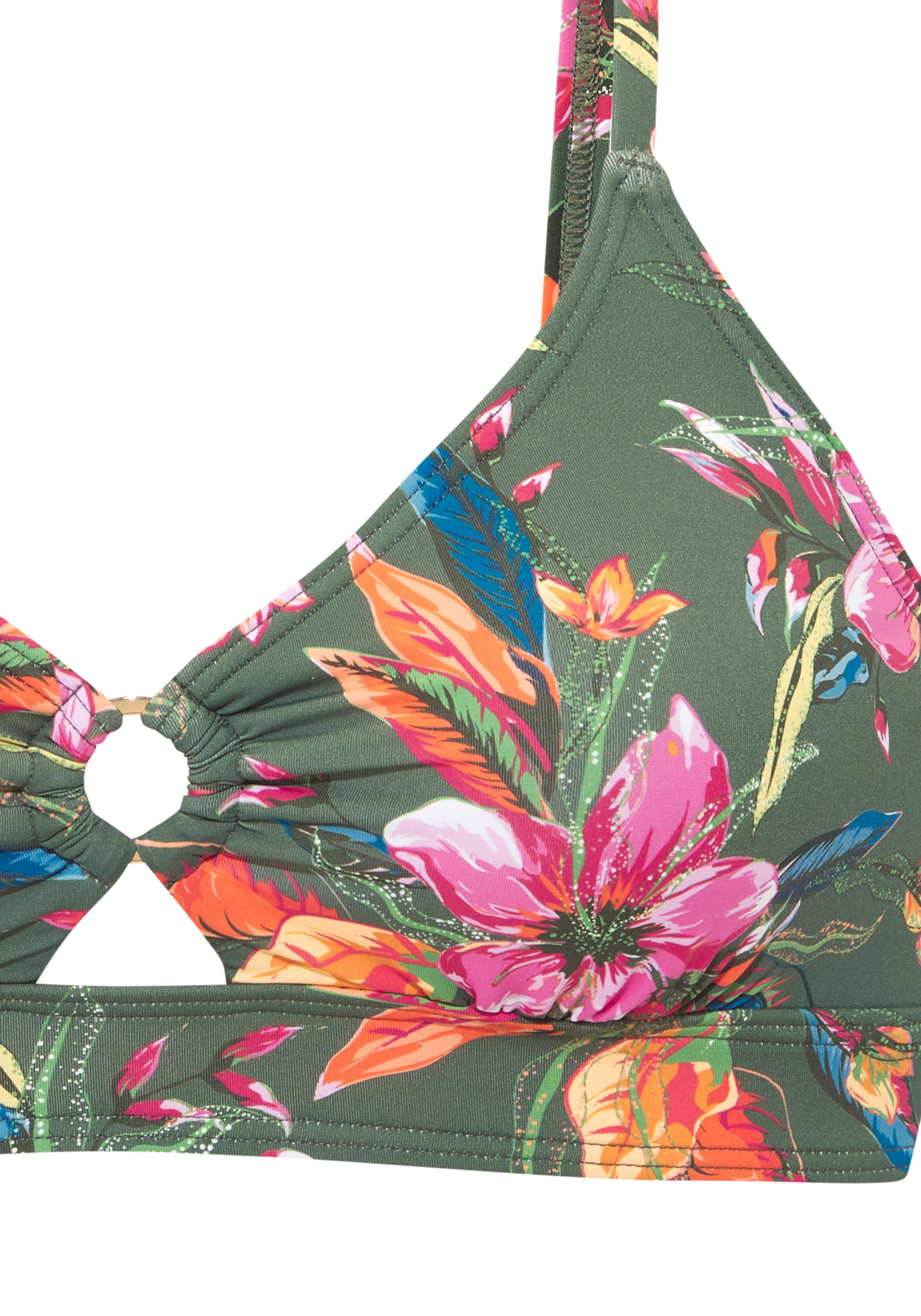 LASCANA Top bikini triangle »Malia« mit tropischem Print