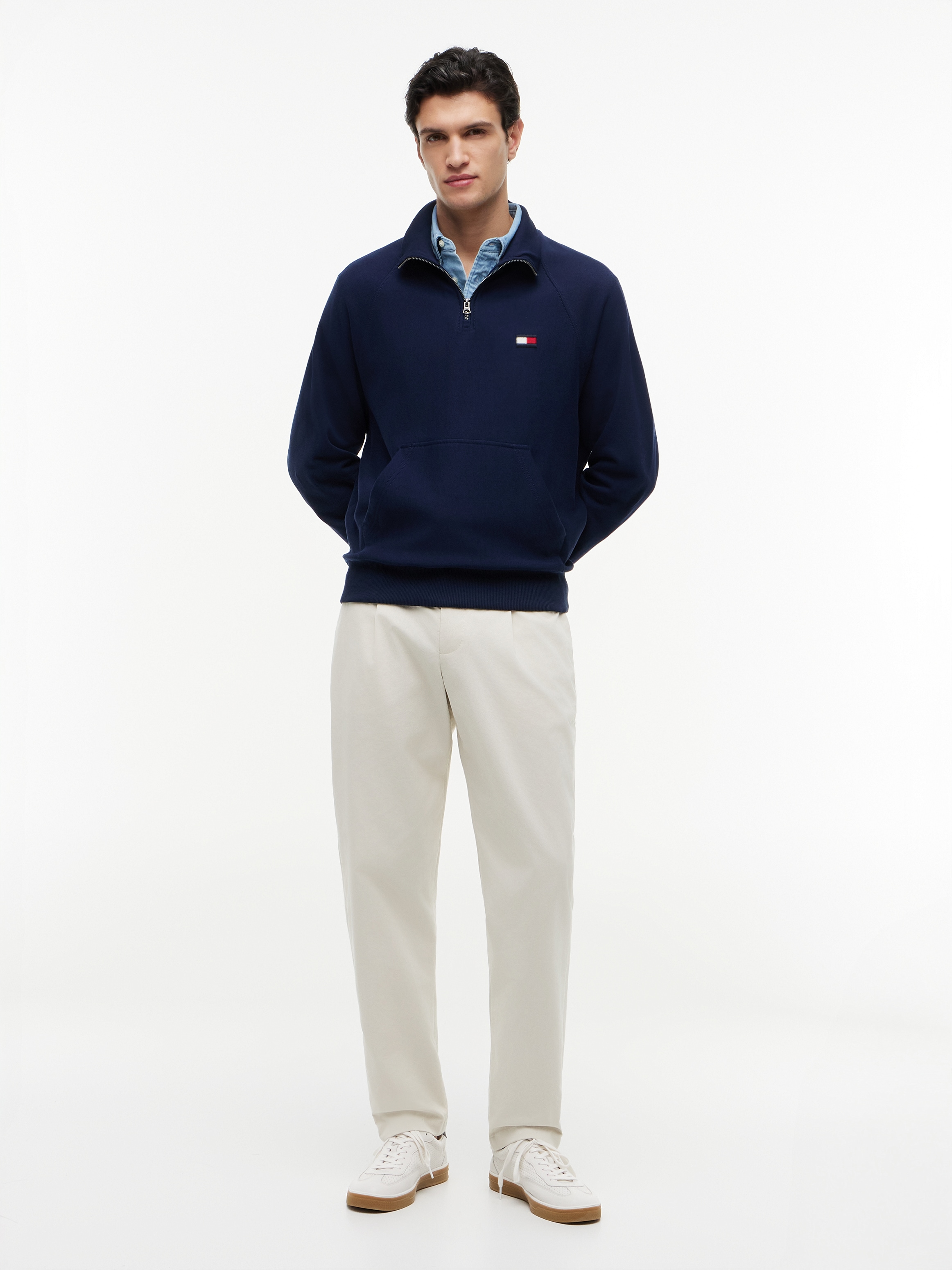 Tommy Hilfiger Sweat-shirt »TOMMY FLAG ELEVATED 1/4 ZIP«, Col montant avec fermeture éclair
