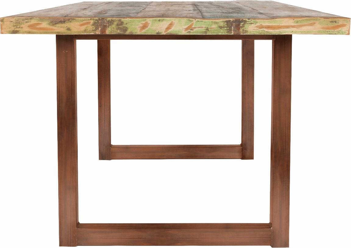 SIT Table de salle à manger »Tops« aus recyceltem Altholz und Metall, Shabby Chic, Vintage