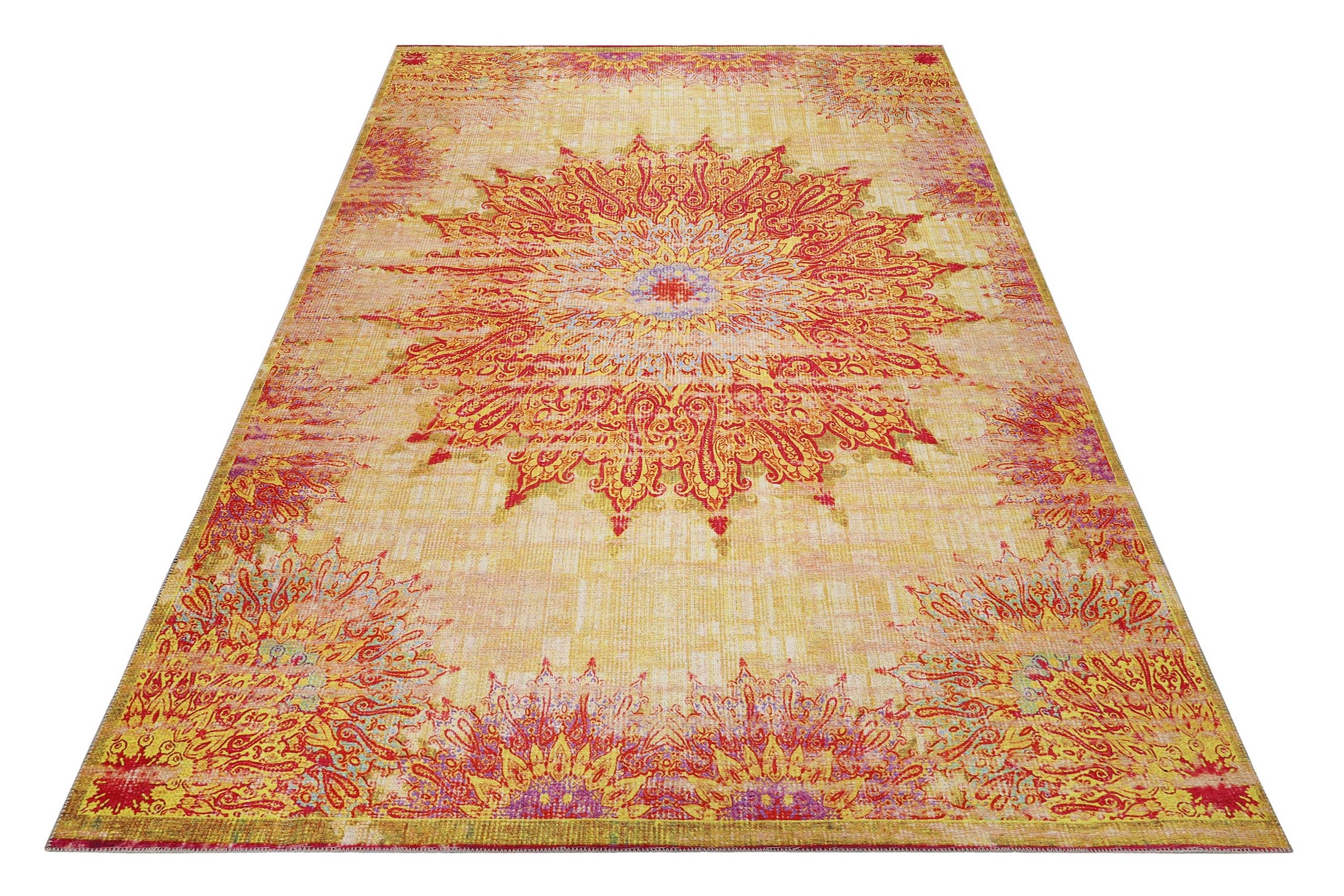 Wecon home Tapis »Rooftop« Rectangulaire 6 mm Höhe Vintage, Baumwolle, Kurzflor, Wohnzimmer, Schlafzimmer, Orient