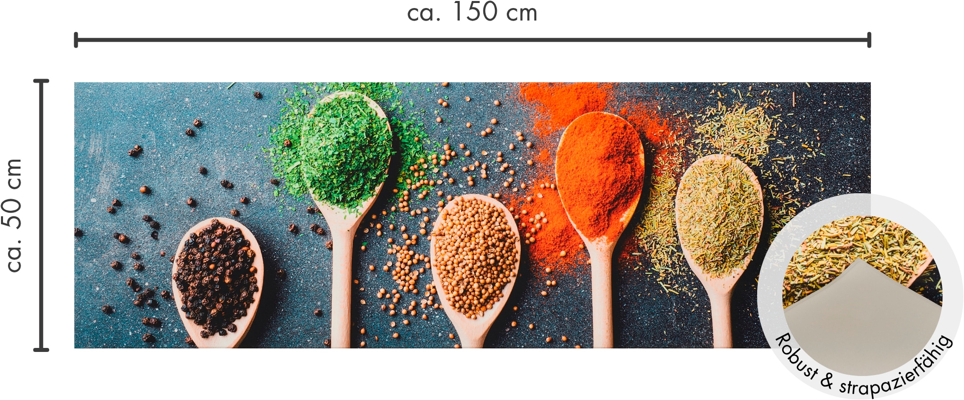 Andiamo Läufer »Kitchen« rechteckig 3 mm Höhe Vinyl-Küchenläufer, moderne Küchenmotive, Pasta, Gewürze, Kaffee