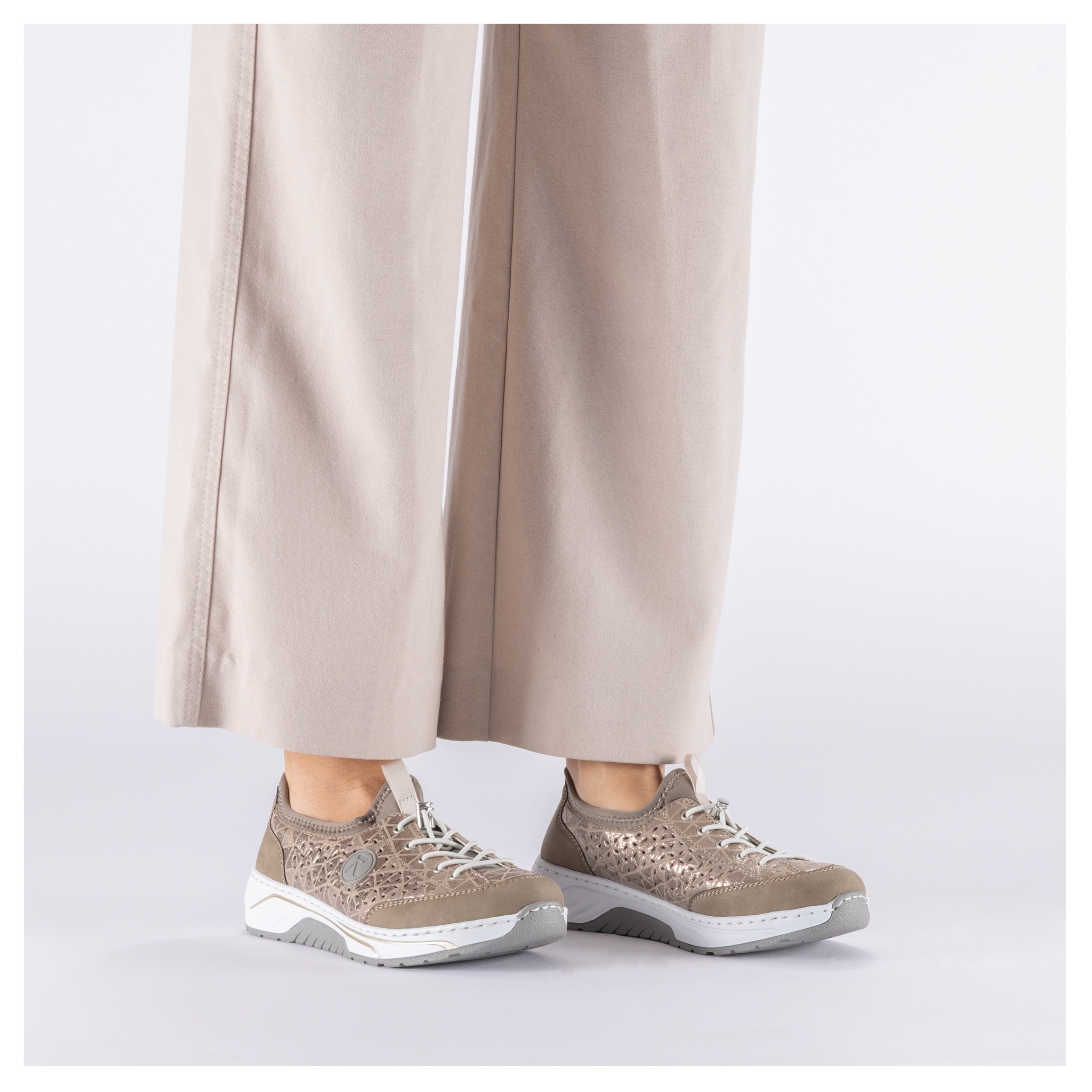 Rieker Baskets slip-on  mocassin, sneaker de loisirs, chaussure basse effet métallisé