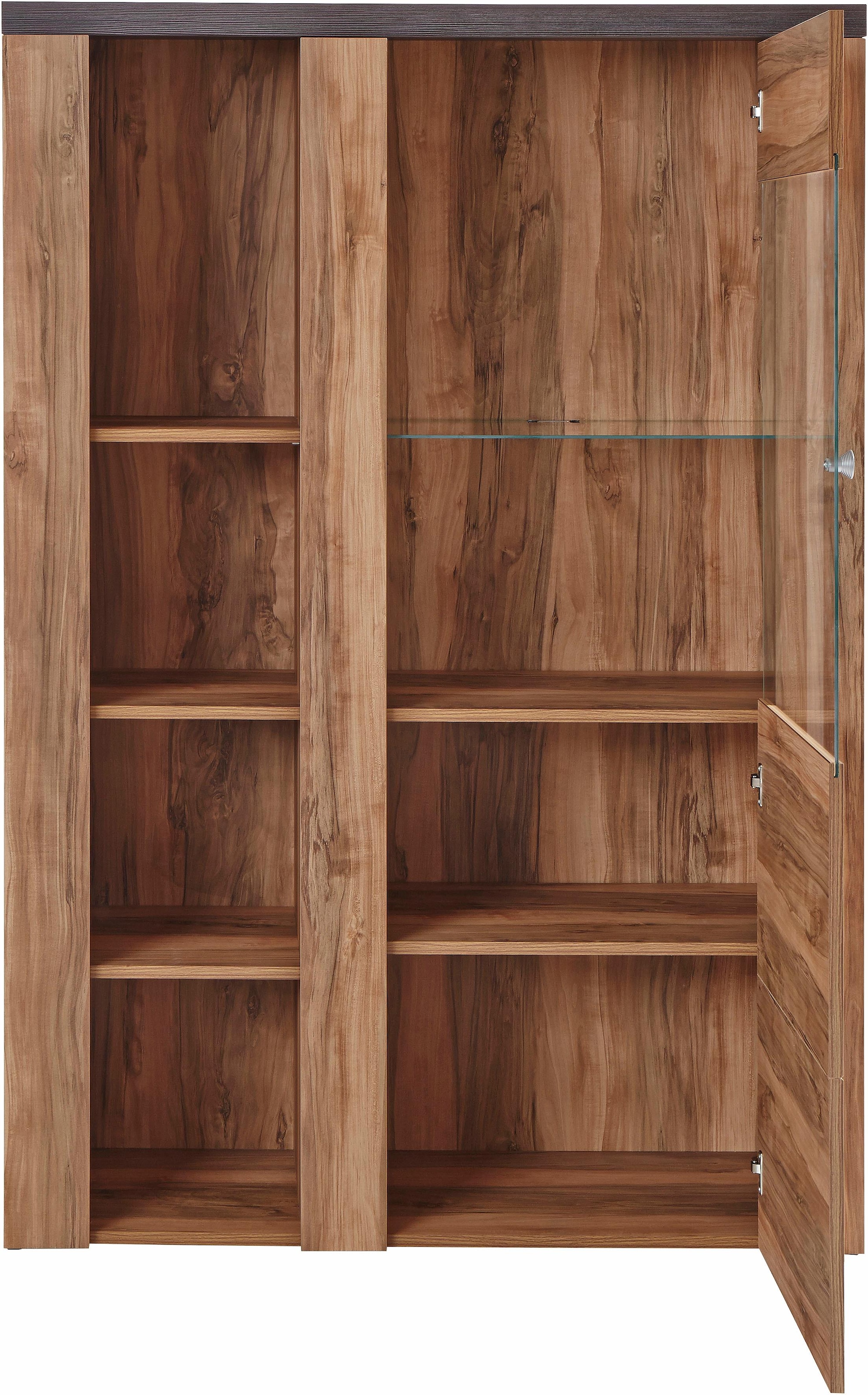 GOODproduct Vitrine »Larona, zeitlose Glasvitirne, Hochschrank Höhe 145 cm« Stauraumvitrine mit dekorativer Rahmenoptik,