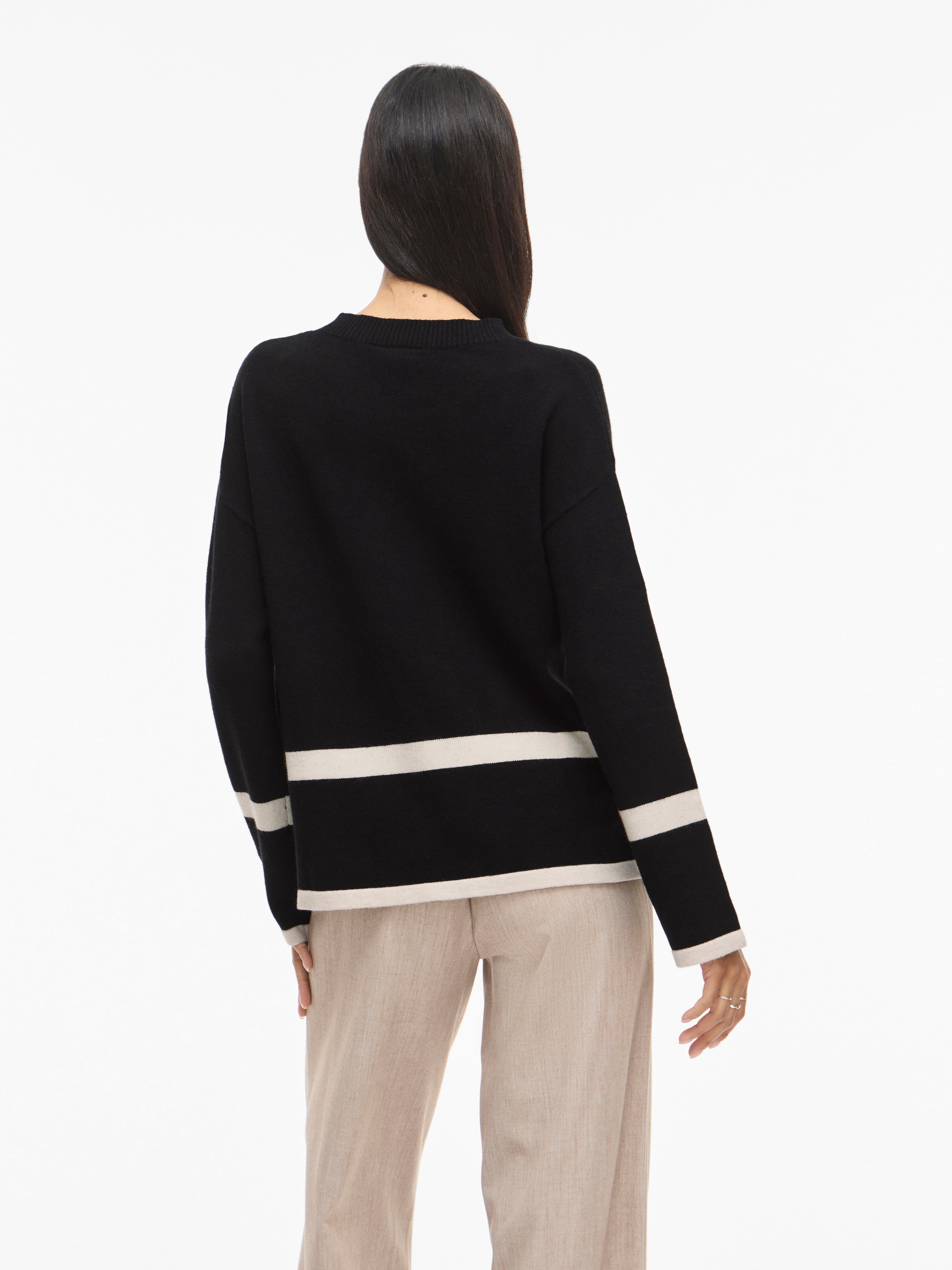 Vila Pull à col rond »VIRIL O-NECK OVERSIZE L/S KNIT TOP- NOOS« Materialmix, oversize