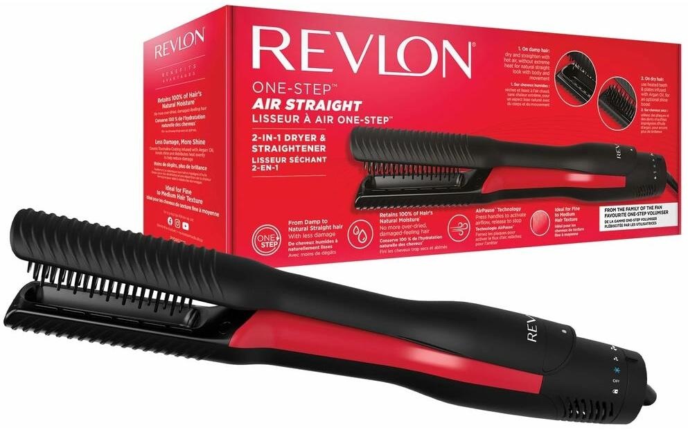 Revlon Multihaarstyler »ONE-STEP™ Air Straight. 2-IN-1-TROCKNER UND LUFTGLÄTTER - RVDR5330E« Trocknen und Glätten mit warmer Luft, ohne extreme Hitze