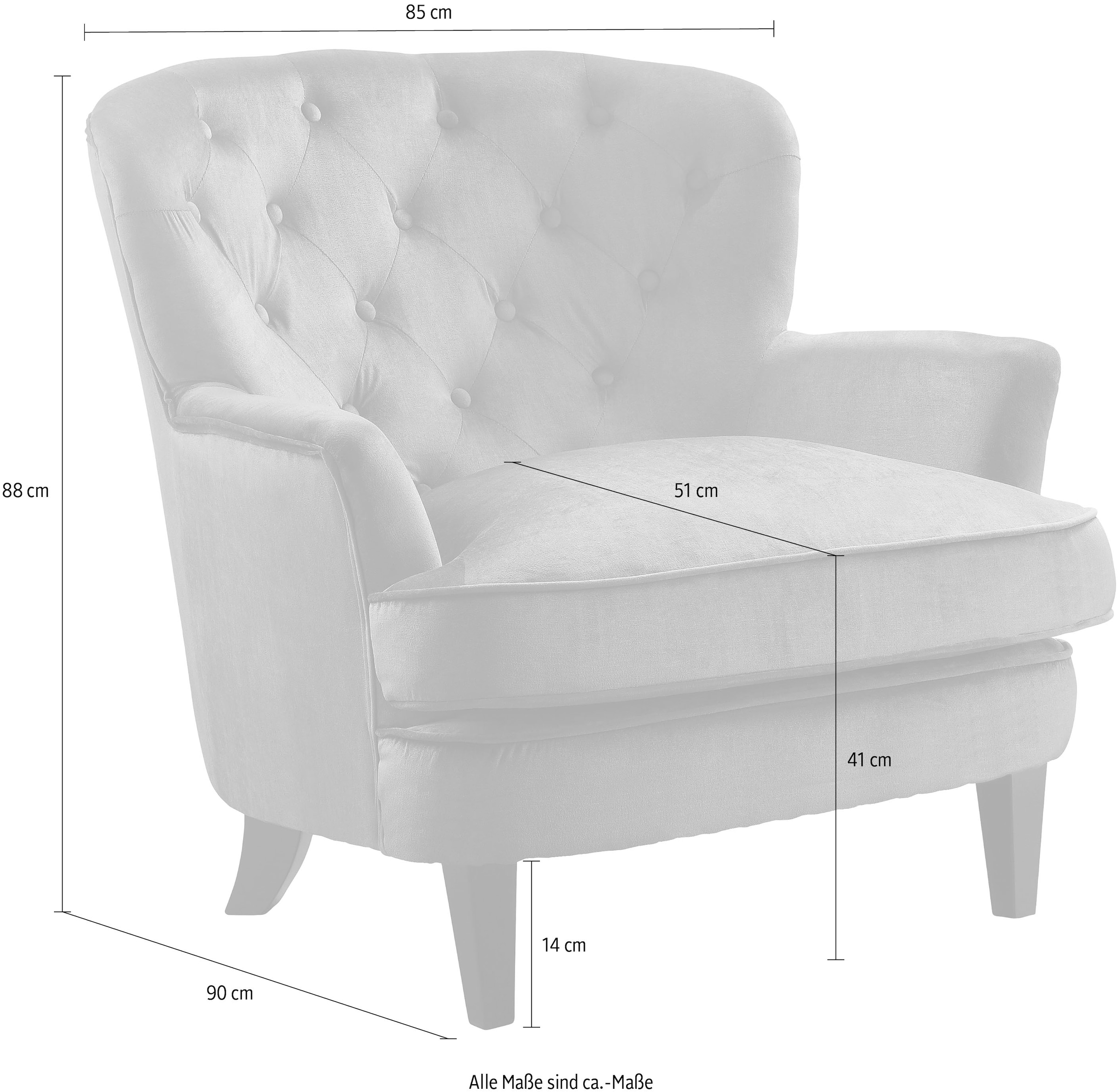 ATLANTIC home collection Sessel »Leo« mit Taschenfederkern