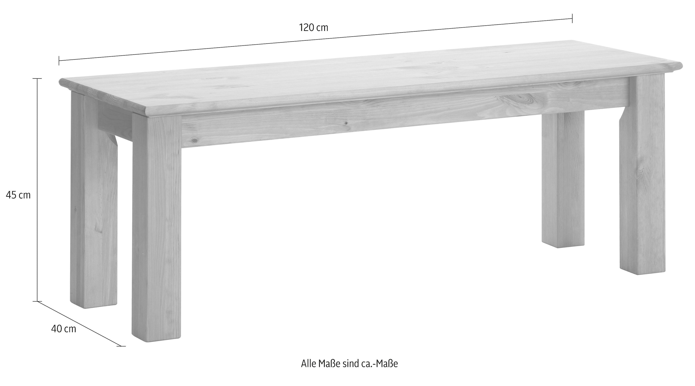 Home affaire Banc »Konrad« Breite 120/140/160 cm, aus massiver, FSC®-zertifizierter Kiefer