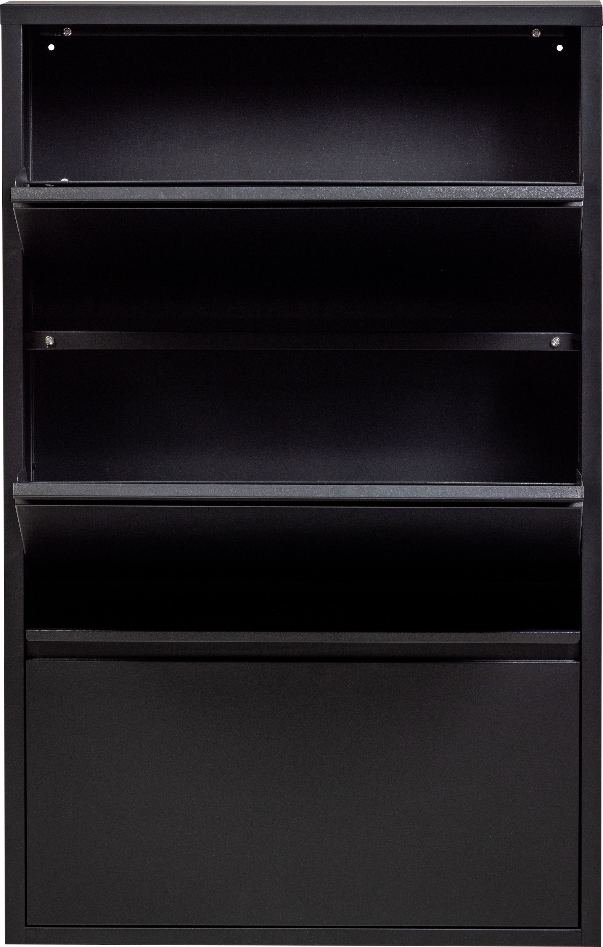 WOOOD Schuhschrank »Metall pulverbeschichtet mit Griffleiste H 103 x B 66 x T 16 cm« Tragkraft 20 kg pro Fach, einfach zu montierbar, pfleigleicht
