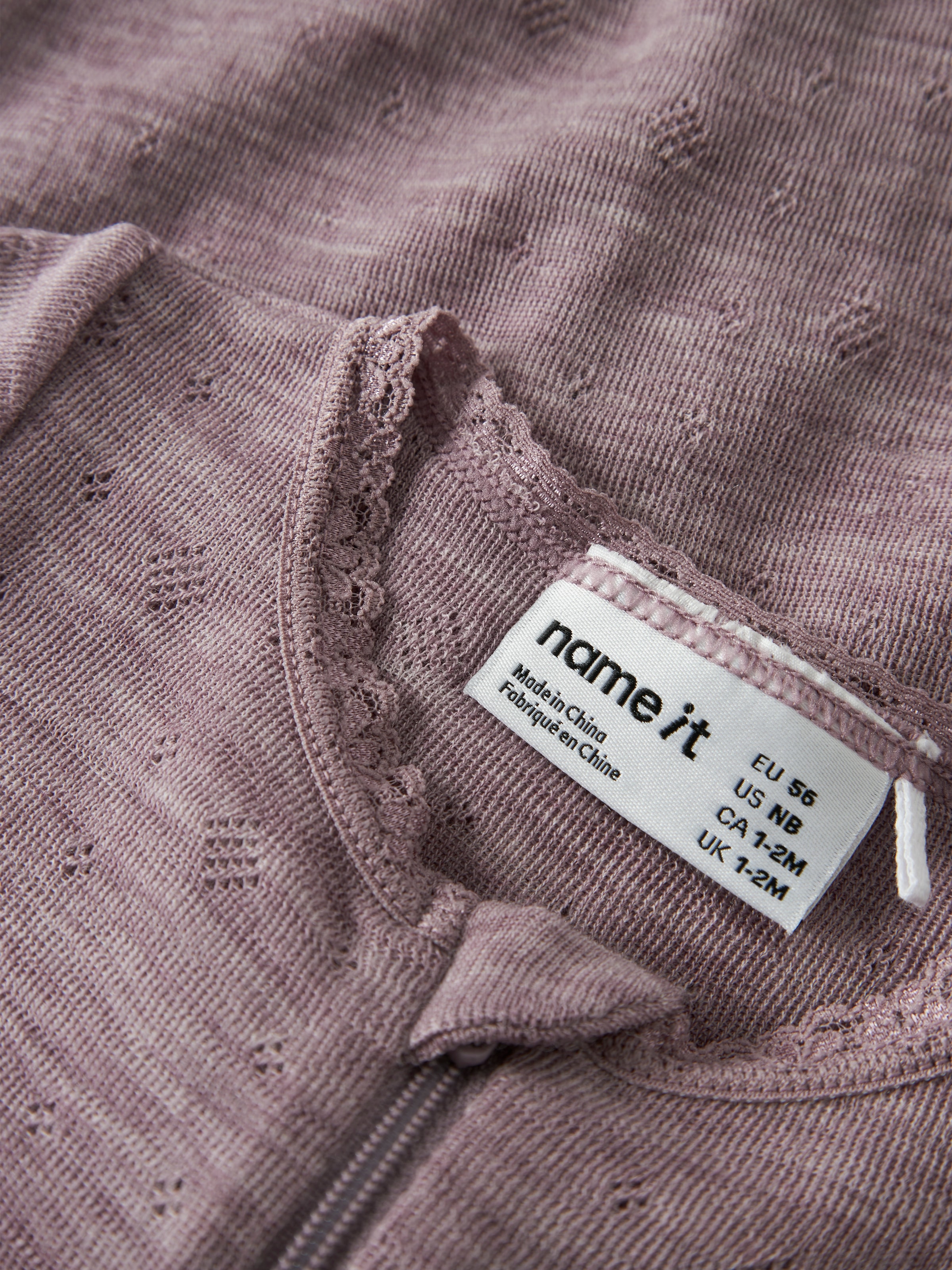 Name It Pyjama »NBFWANG WOOL NEEDLE NIGHTSUIT SOLID NOOS« en laine, coupe régulière, avec fermeture éclair et protection du menton