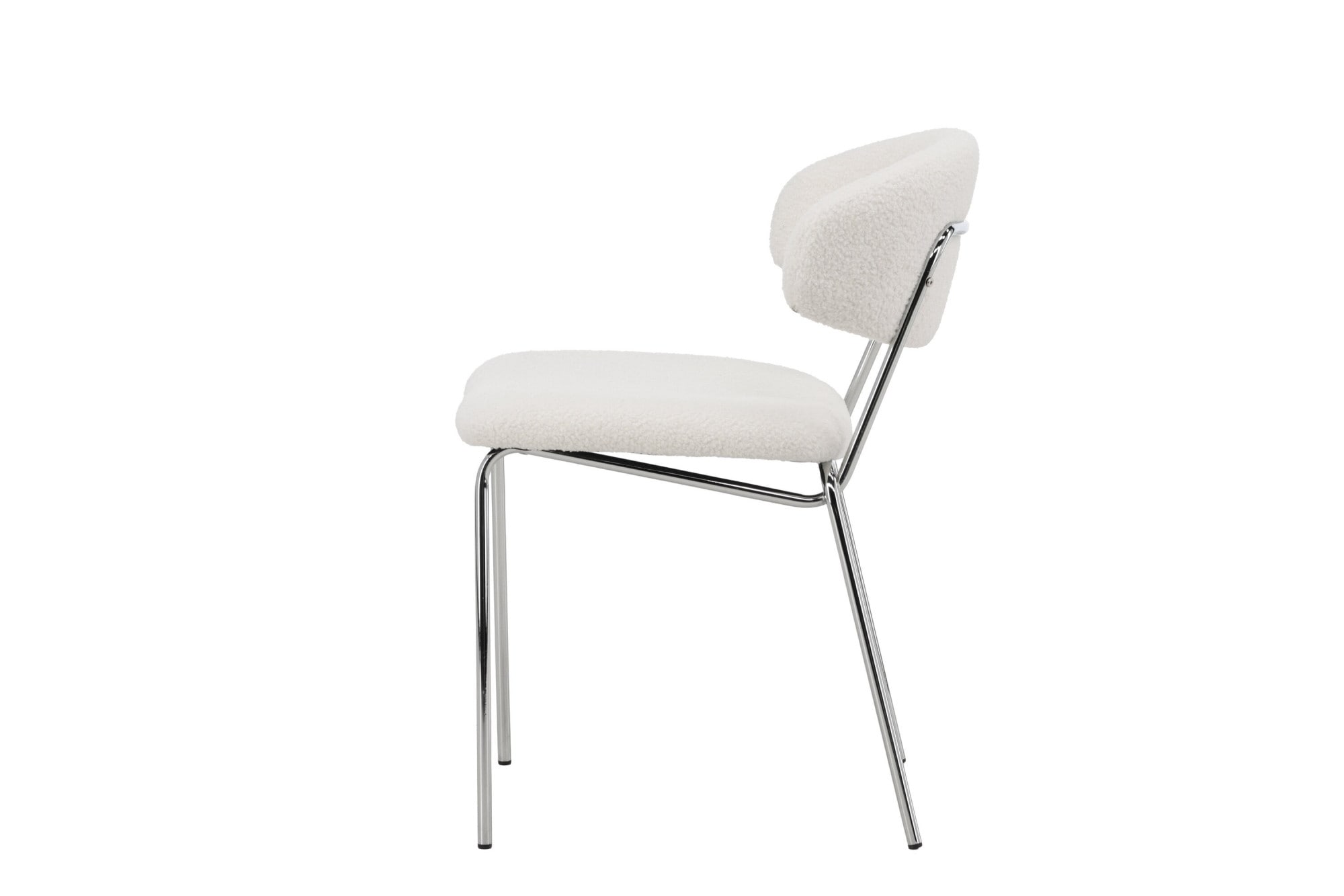 Venture Home Chaise de salle à manger »Chico, 2er-Set Esszimmerstühle in Bouclé, abgerundet, 150 kg belastbar« () chaise rembourrée, revêtement bouclé, pieds en acier, arrondi, moderne