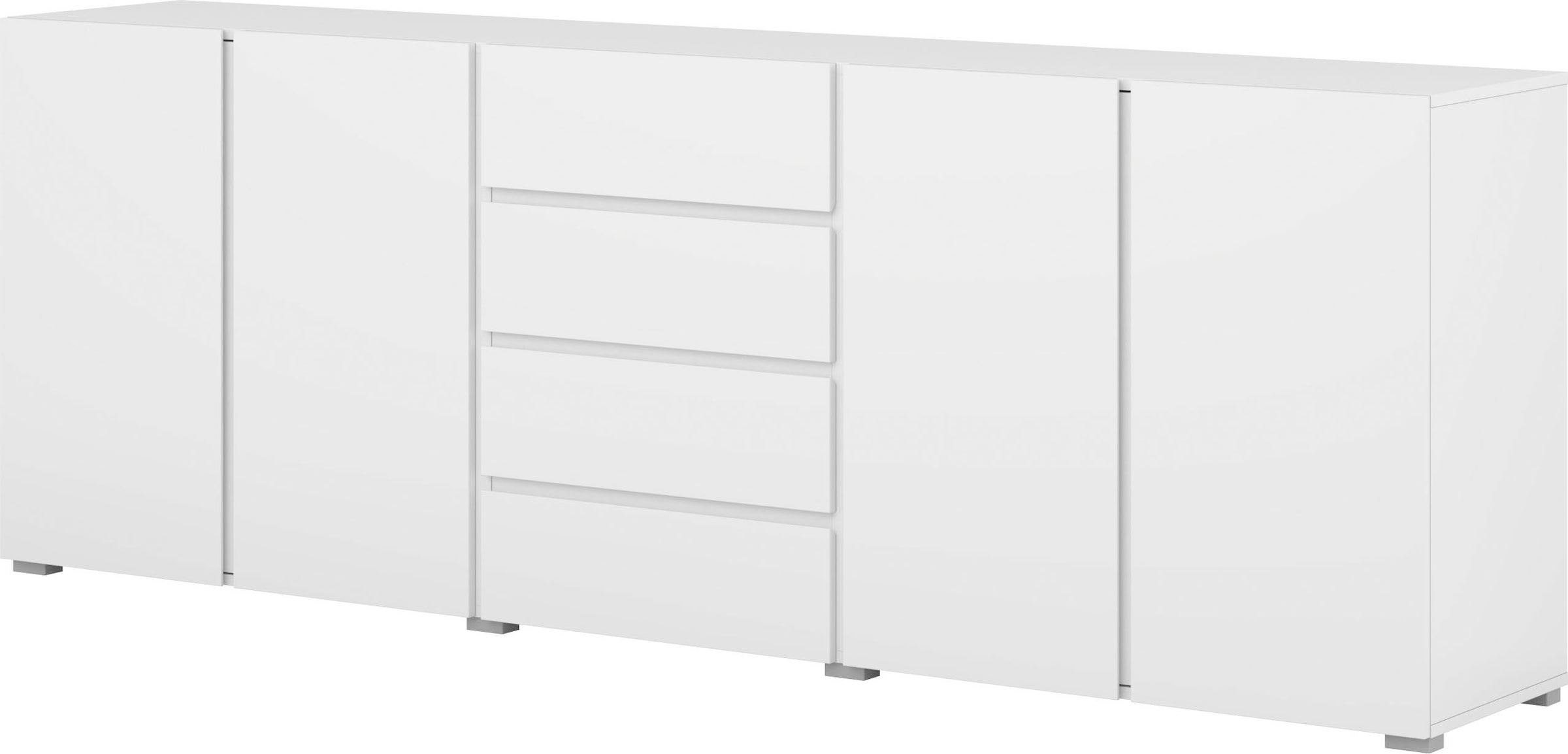 GOODproduct Buffet »Metric,Breite 222 cm, grifflose Kommode 4 Türen/4 Schubkästen« commode à tiroirs avec beaucoup de rangement, étagères réglables