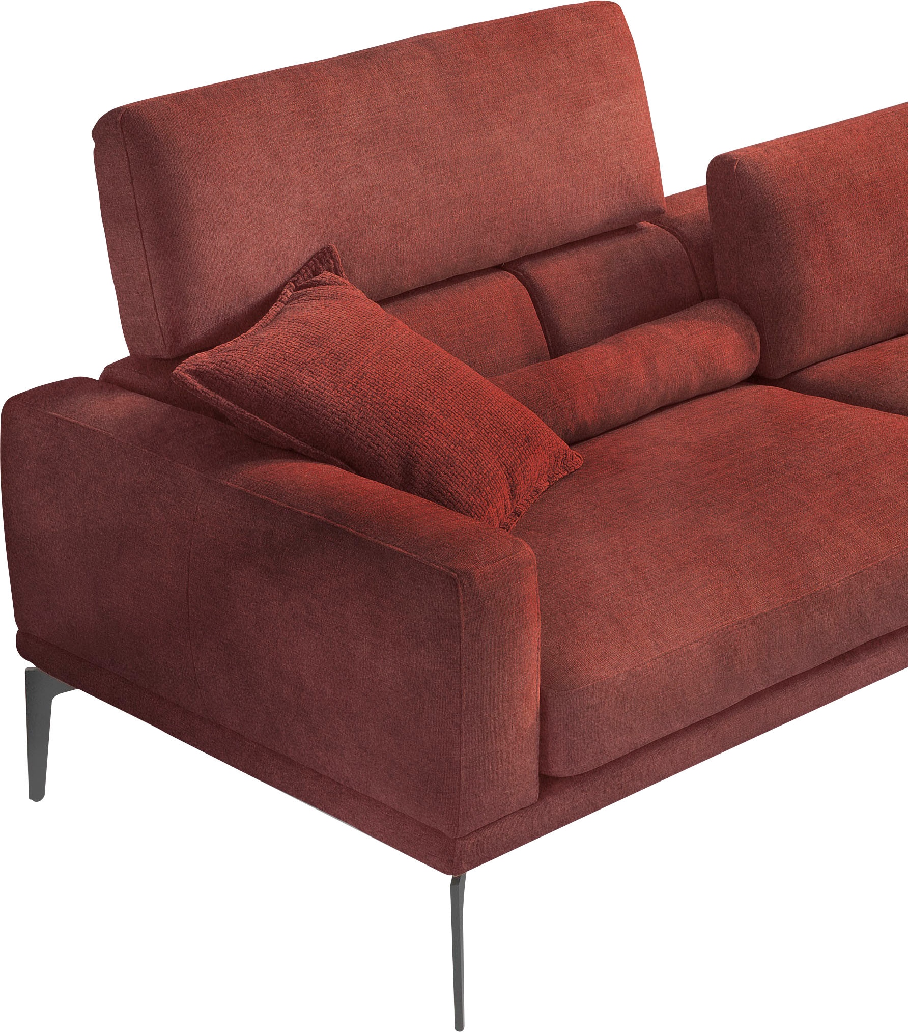 Egoitaliano Canapé d'angle »Masu, Design trifft sensationellen Sitzkomfort« inkl. 2 Kissenrollen, Rückenelemente manuell verstellbar, Metallfüsse