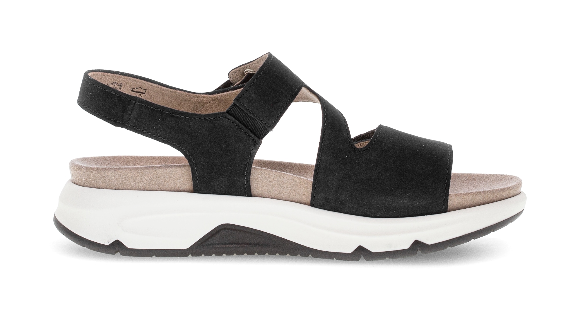 rollingsoft Sandales  compensé, sandale à brides avec fermetures velcro, largeur G