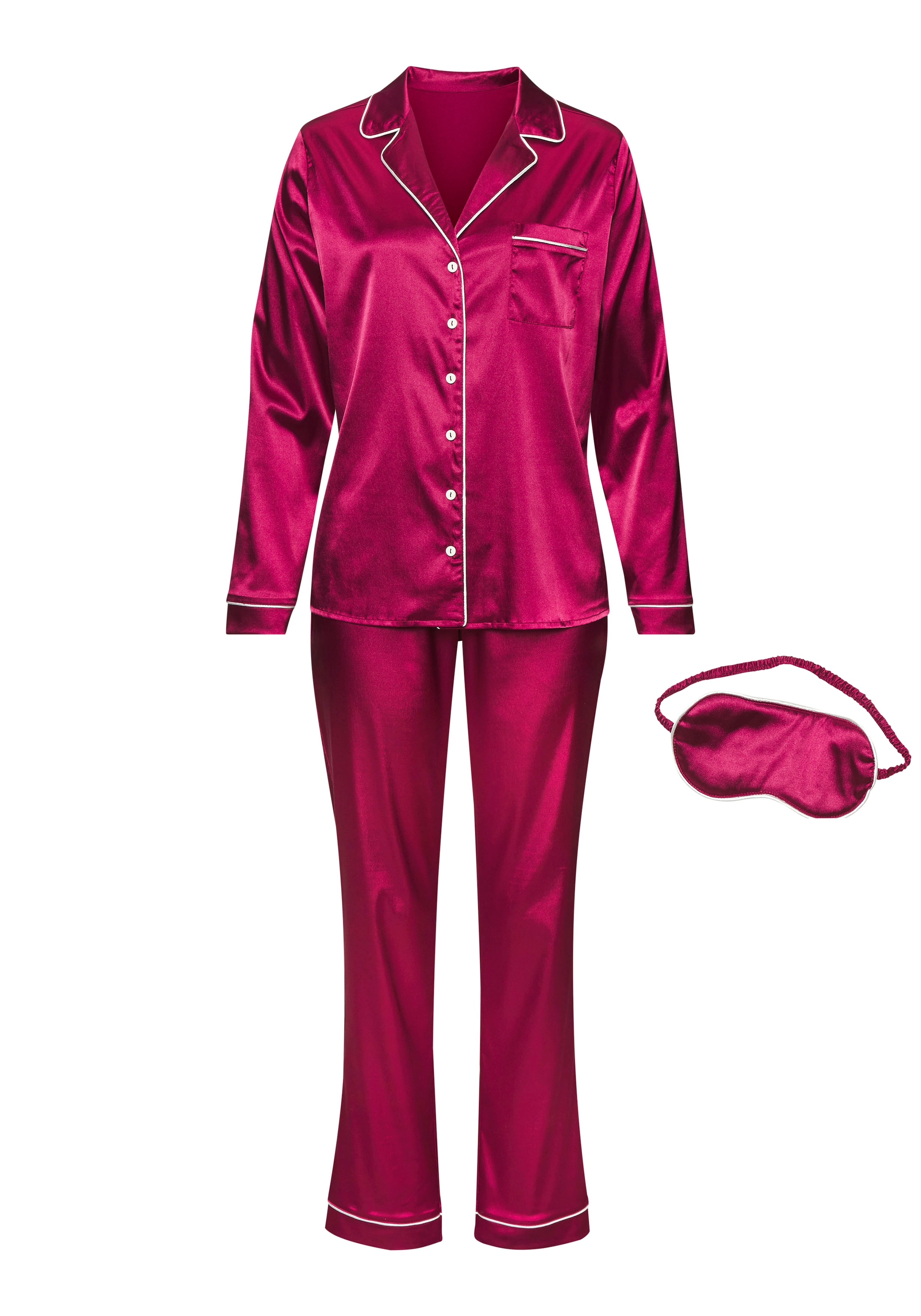 s.Oliver Pyjama Set, 3-teilig,  incl. Schlafmaske