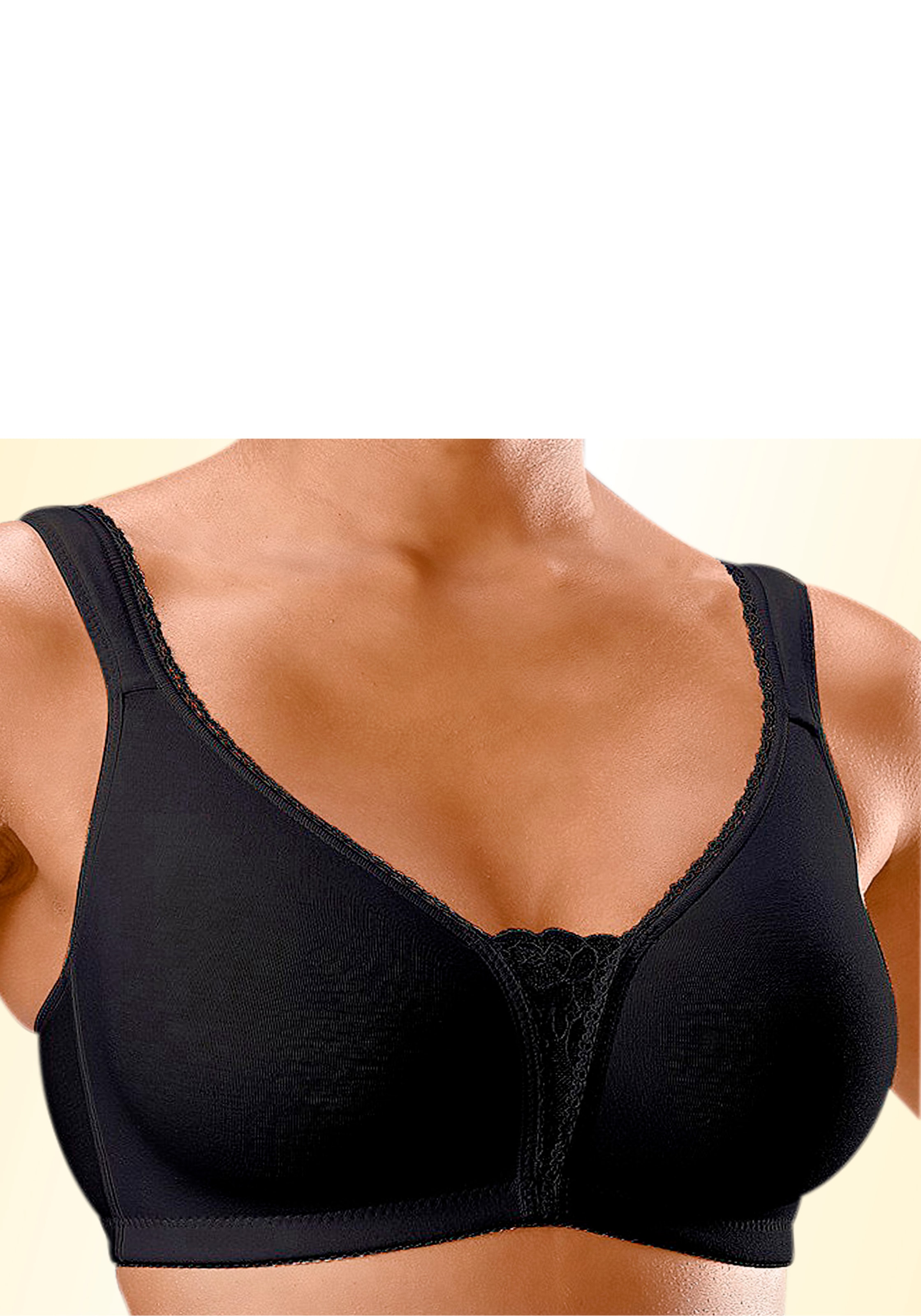 petite fleur Soutien-gorge souple Paquet, 2 Stück,  ohne Bügel mit Spitzen-Details – ideal für grosse Grössen, bequemer BH