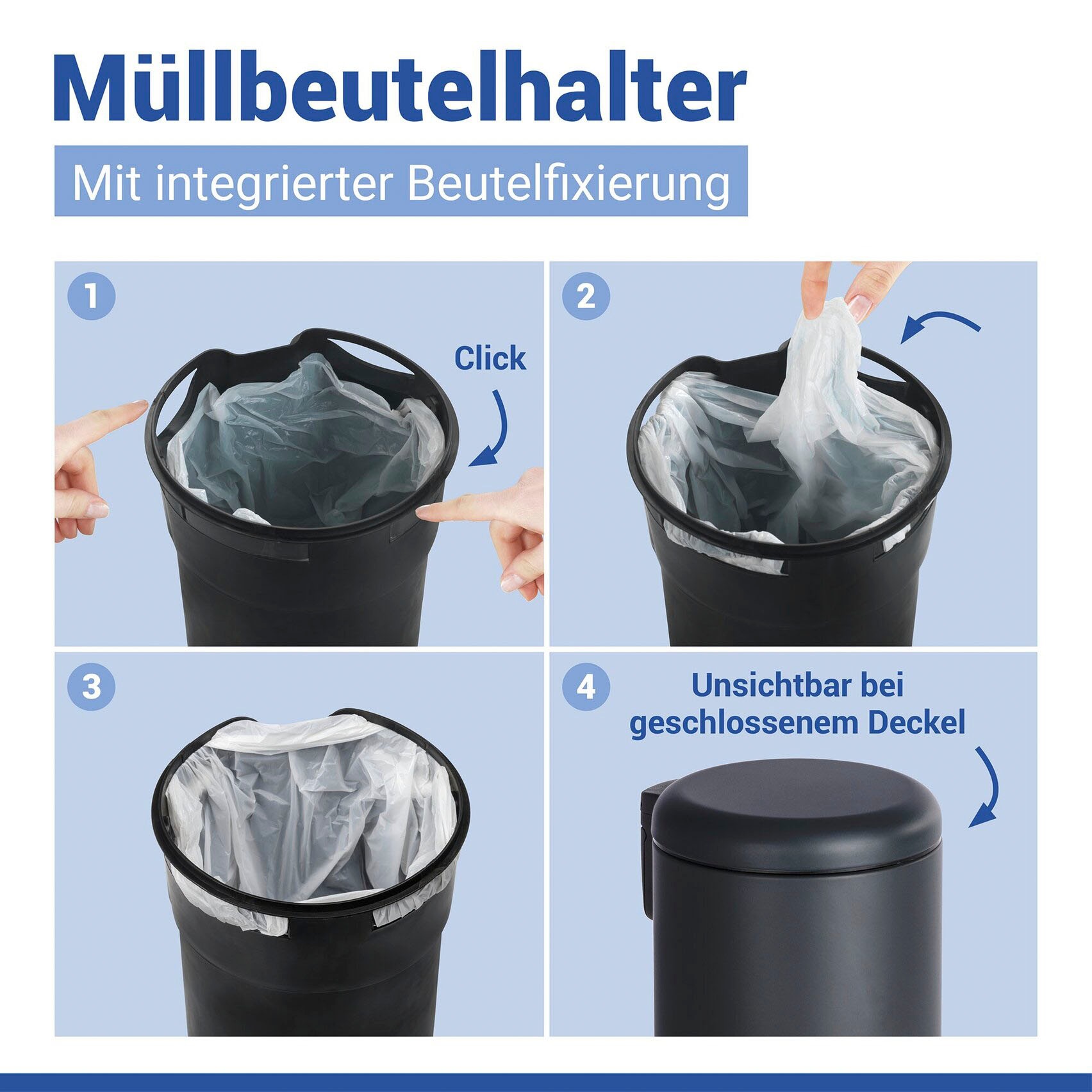 WENKO Seau à cosmétique »Leman« 3 litres, LxPxH : 17x25x22,5 cm