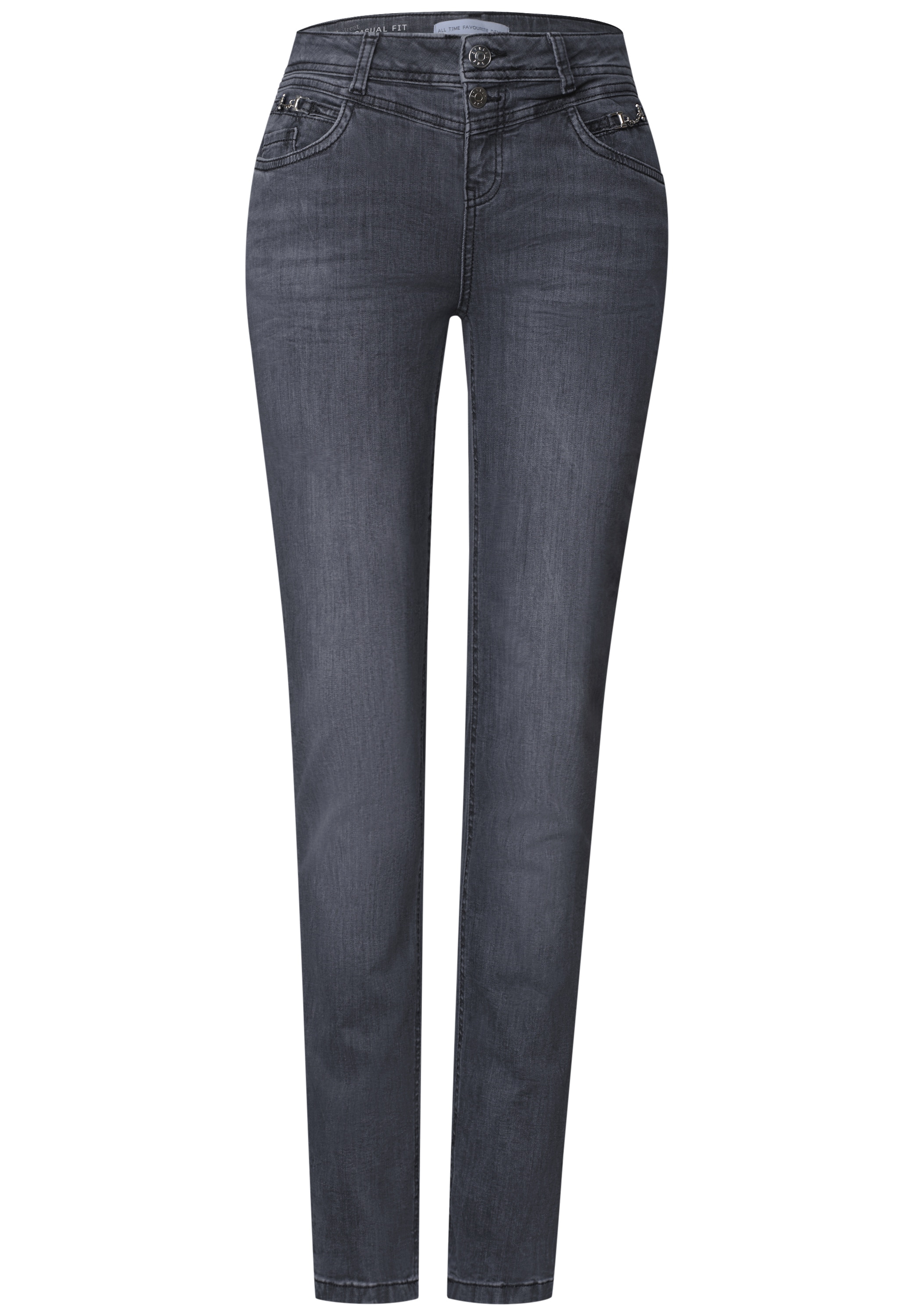STREET ONE Jeans à 5 poches »Style Jane« avec détails décoratifs / jambes slim / stretch