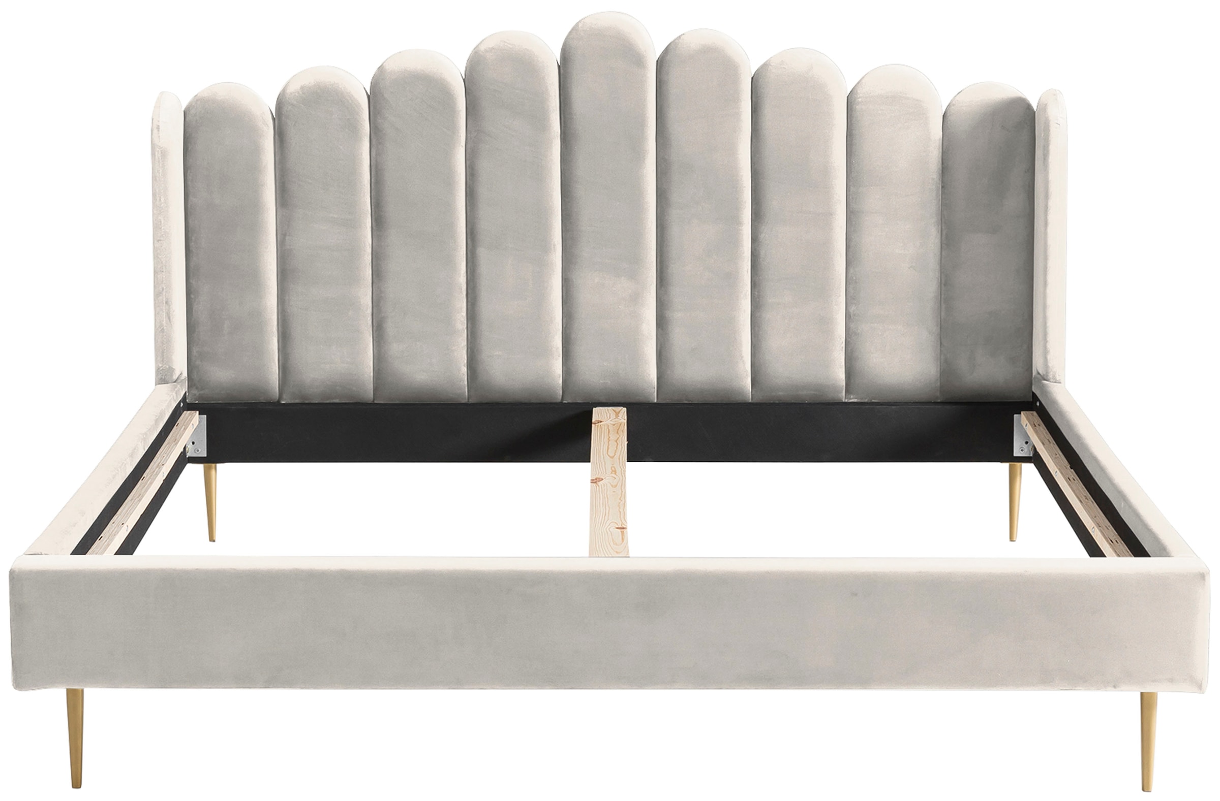 SalesFever Polsterbett »Komfortables Bett für erholsamen Schlaf« Eleganz trifft Komfort: Samt-Bezug, goldfarbene Metallfüsse