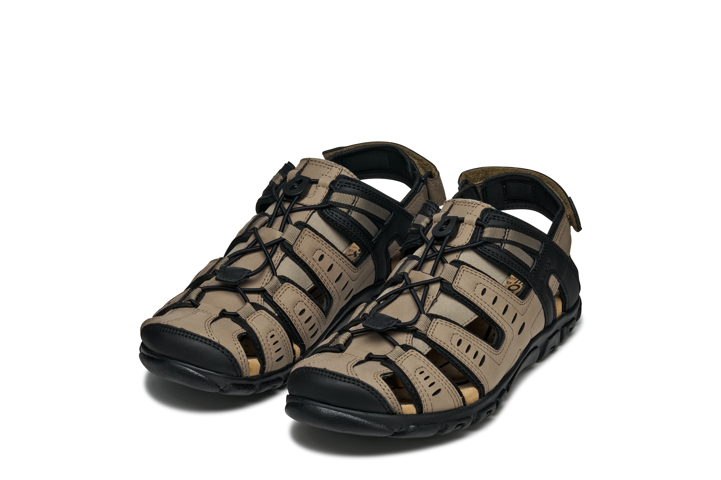 Geox Sandale »UOMO SANDAL STRADA C«  , Sommerschuh, Klettschuh, Outdoorsandale, mit Lederfussbett