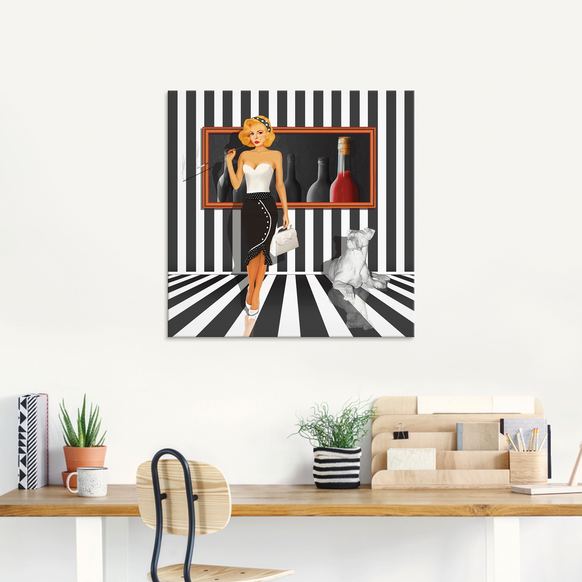 Artland Glasbild »Das Damenquartett 4 Schwarz-Weiss« Frau 1 Stk. tlg. in verschiedenen Grössen