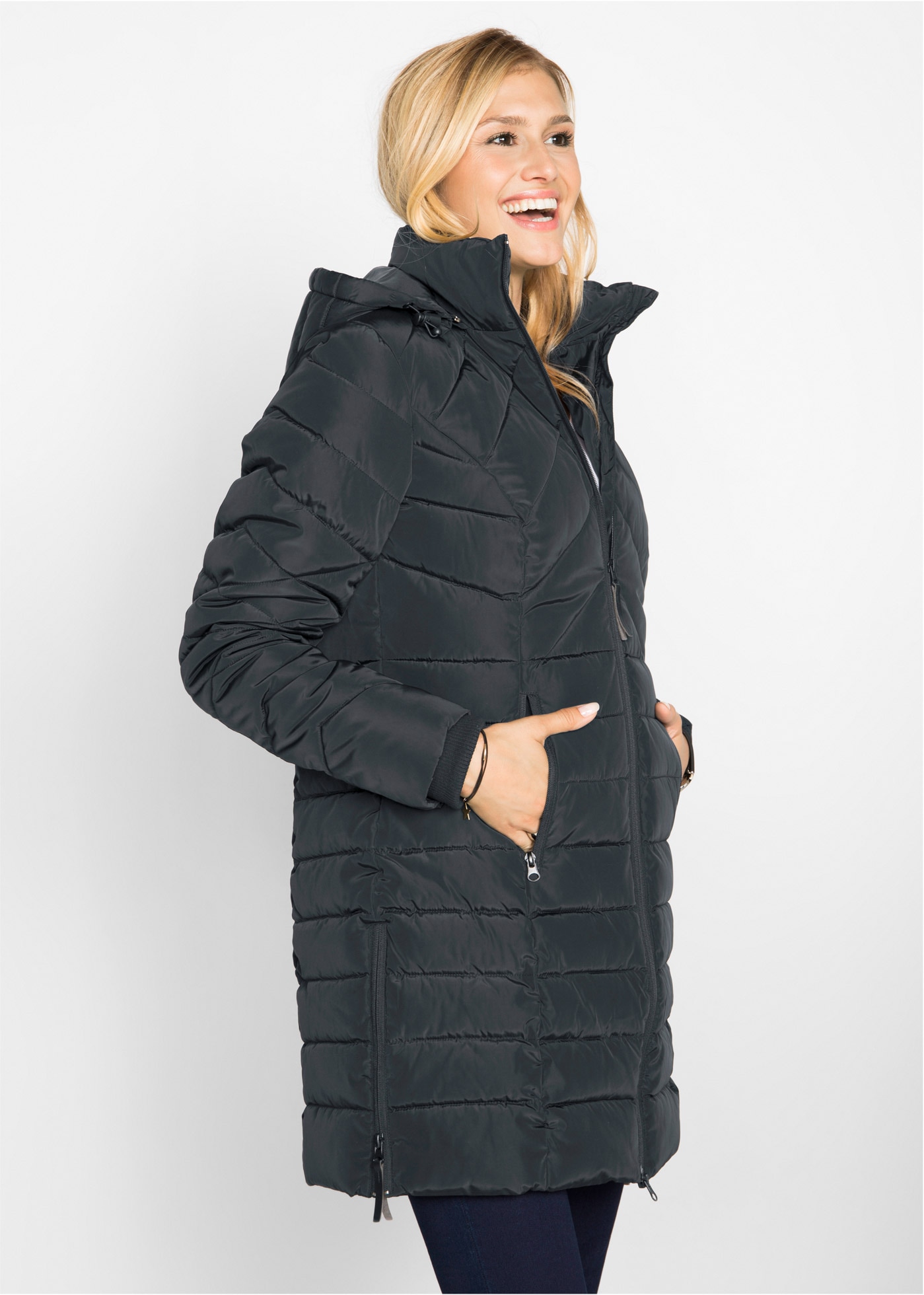 bonprix Veste matelassée »Winterjacke« mit Kapuze mit wattierter Füllung, mit abnehmbarer Kapuze, pflegeleicht