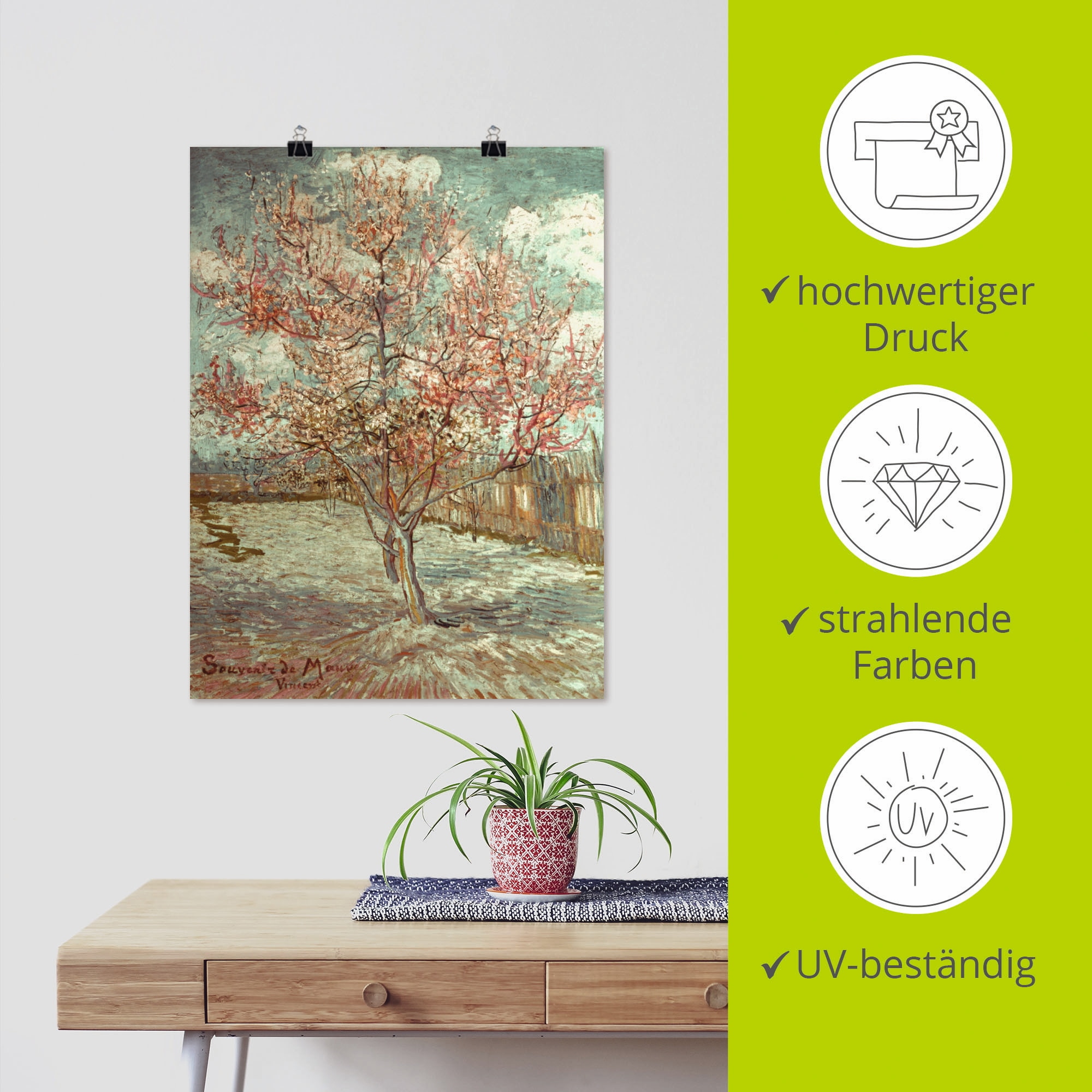 Artland Poster »Blühender Pfirsichbaum, 1888« 1 cuis tlg. als Poster in verschied. Grössen