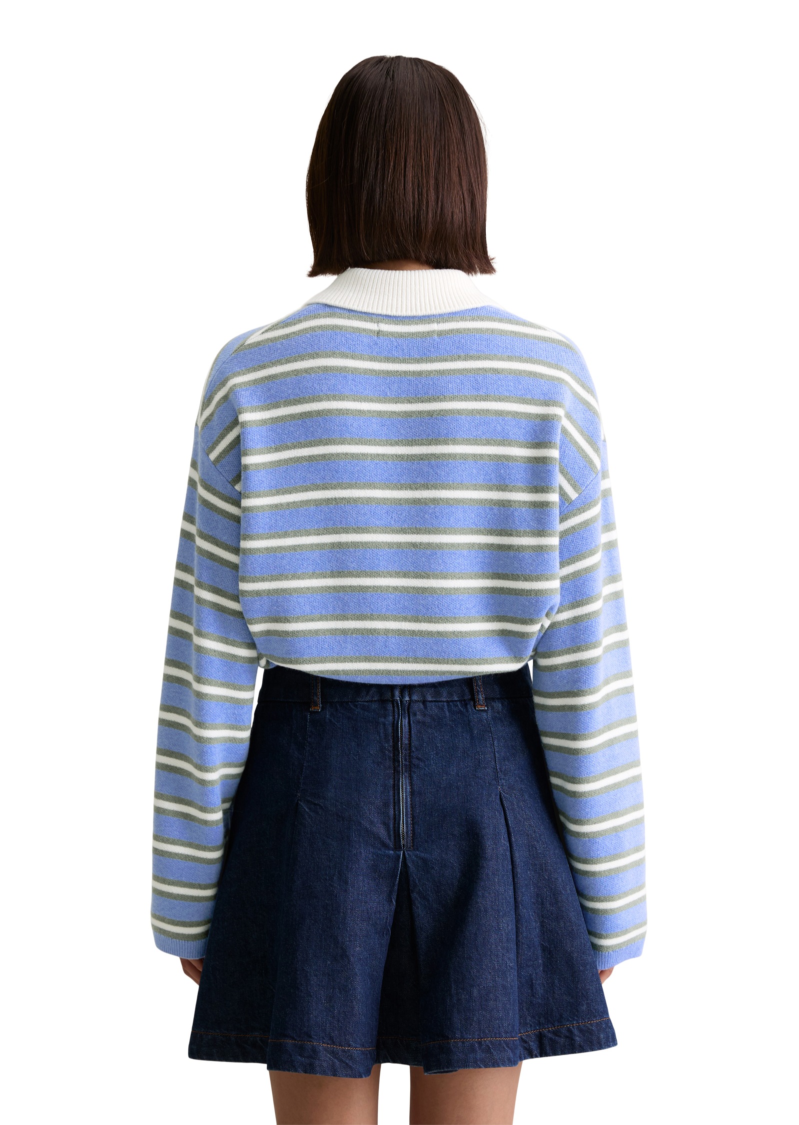 Marc O'Polo DENIM Pull en tricot regular fit aus softem Schurwolle-Viskose-Mix, gestreift