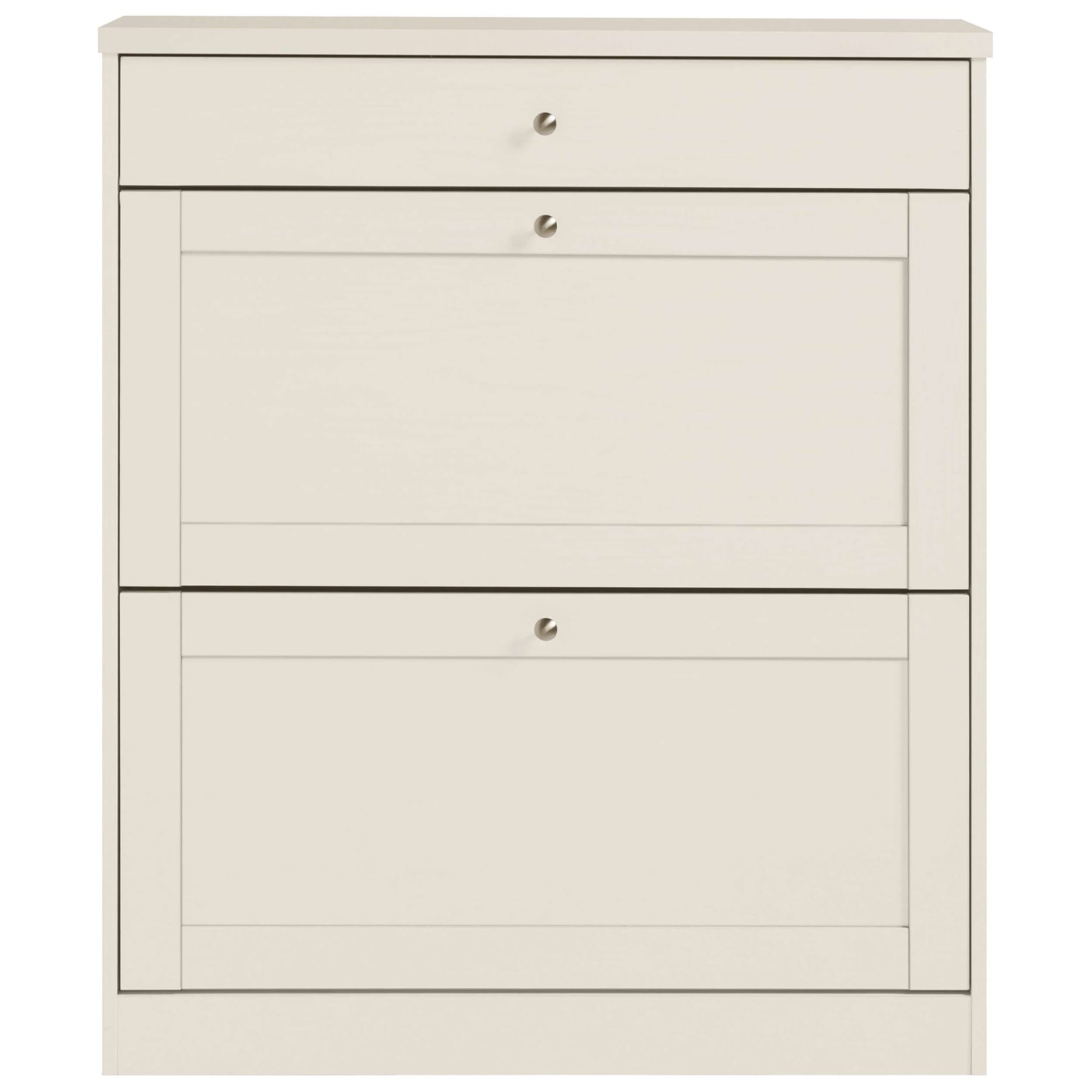 GOODproduct Armoire à chaussures »Heide« Largeur 90cm, avec tiroir, 2 abattants et façade facettée, hauteur 103cm
