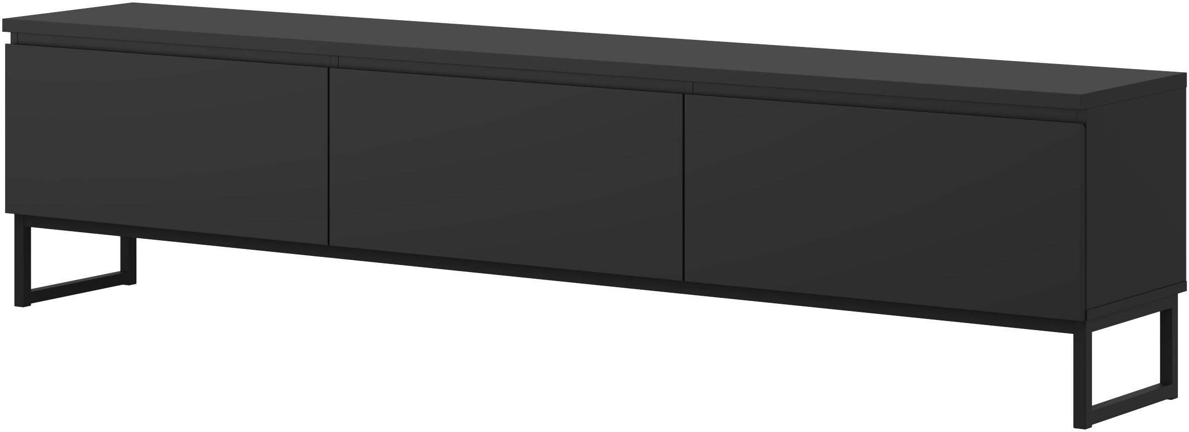 GOODproduct Lowboard »Modo II, Breite 200 cm, modernes griffloses Lowboard 3 Klappen« TV-Kommode mit viel Stauraum, Metallkufen