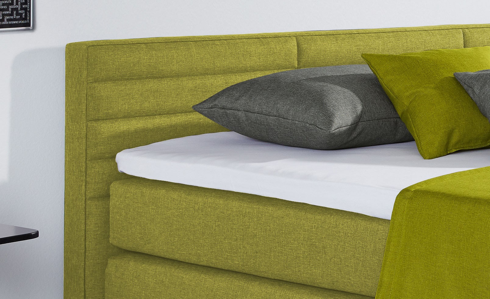 hapo Lit boxspring »ATLANTA mit niedrigem Kopfteil« ,  disponible en différentes largeurs, couleurs et types de matelas