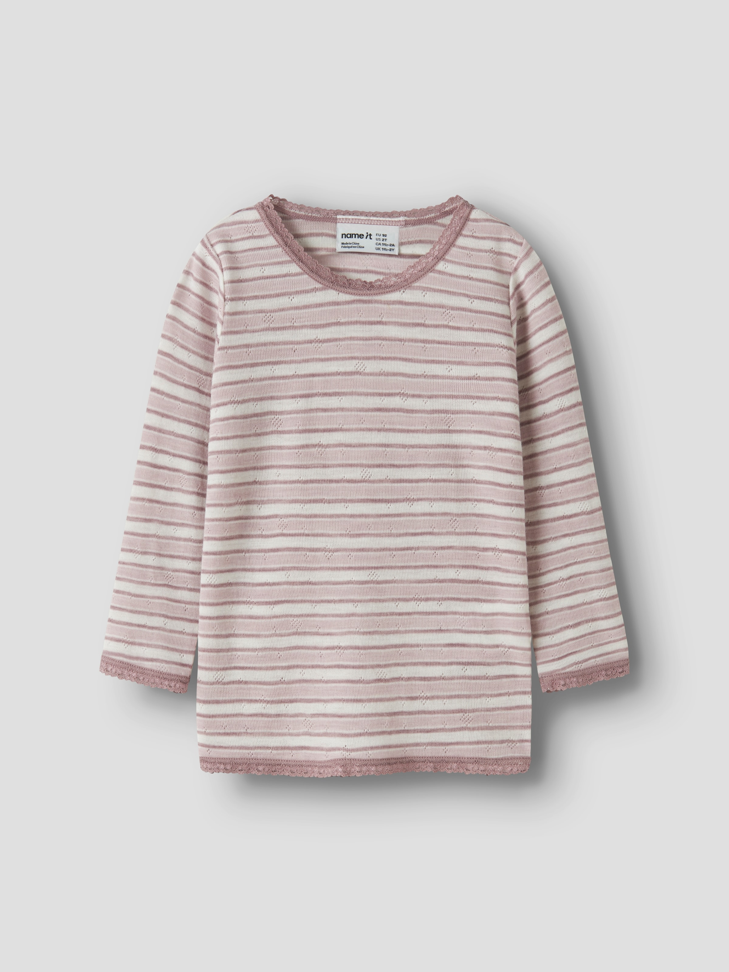 Name It T-shirt à manches longues »NMFWANG WOOL NEEDLE LS TOP NOOS« Laine, coupe régulière