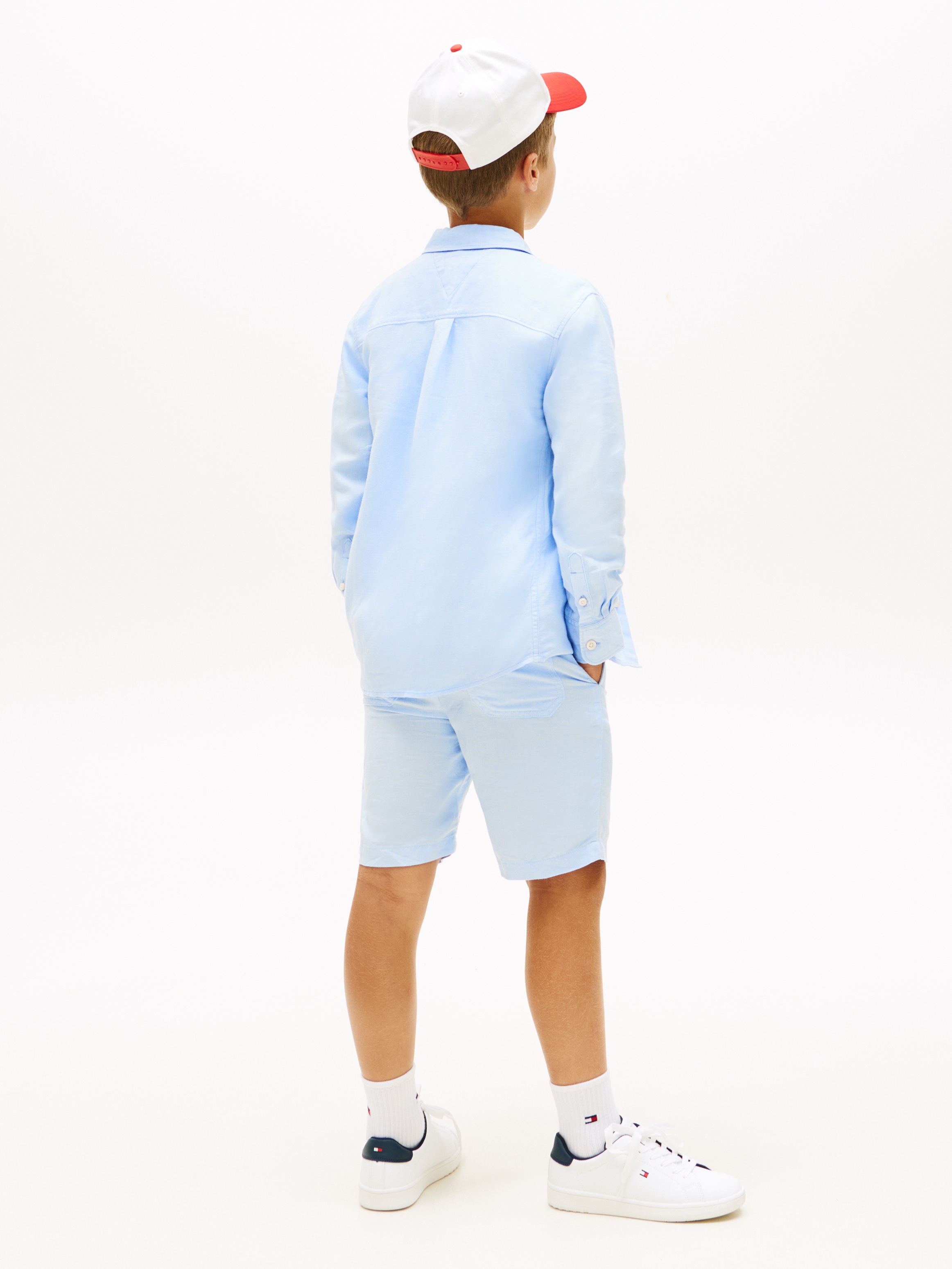 Tommy Hilfiger Langarmhemd »LINEN BLEND RELAXED SHIRT LS« mit Brusttasche, Logostickerei