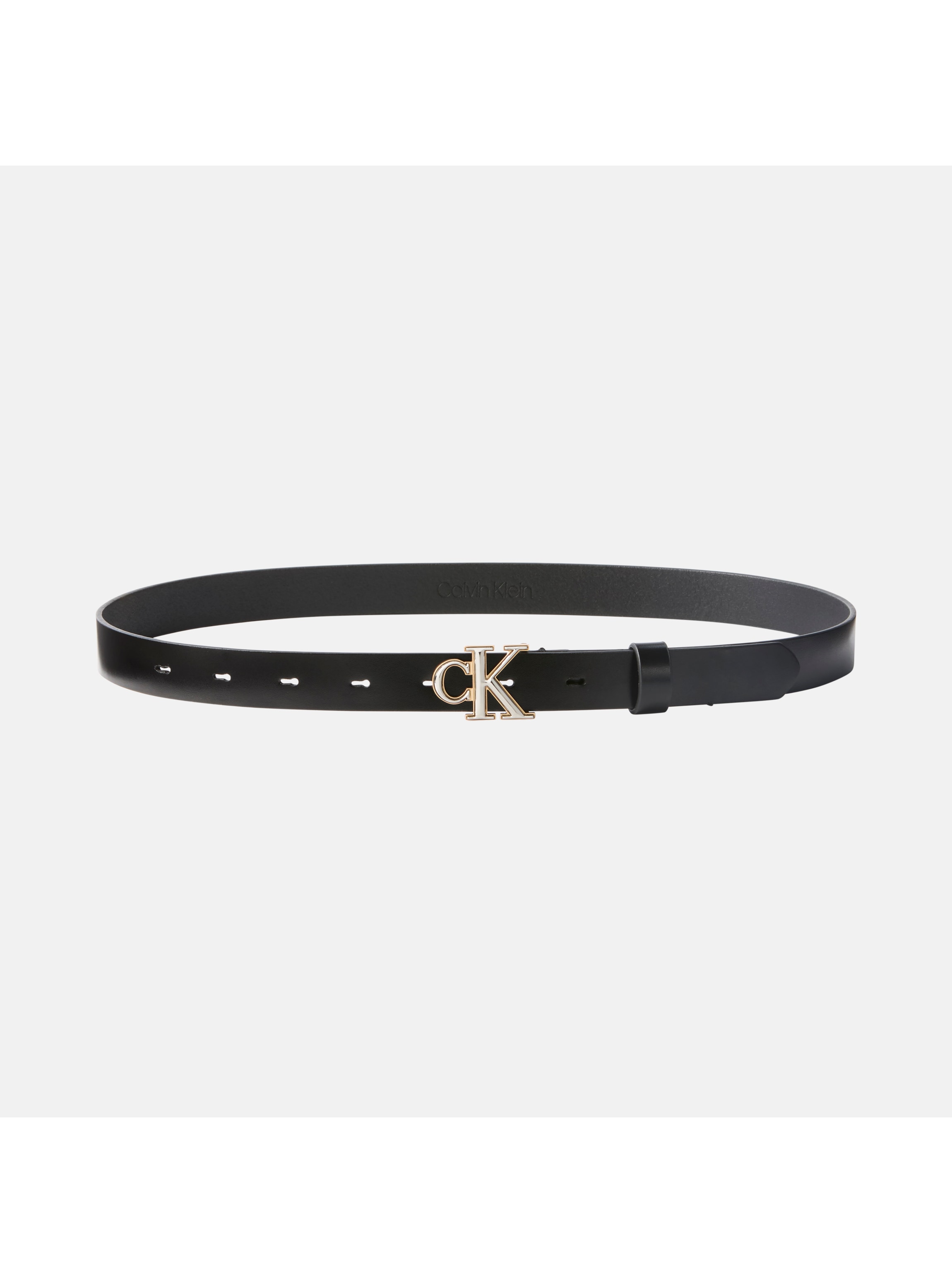 Calvin Klein Ceinture en cuir »ROUND CK 2COLOR BUCKLE SMOOTH 25« Coupe régulière et taille ajustable