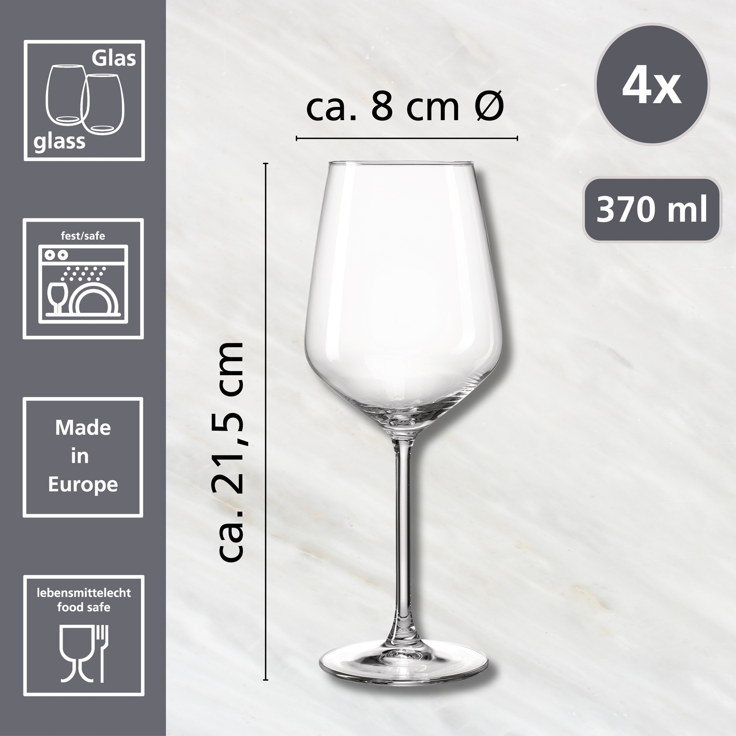 Ritzenhoff & Breker Verre à vin blanc »Rumba« 4er Set, je 370 ml
