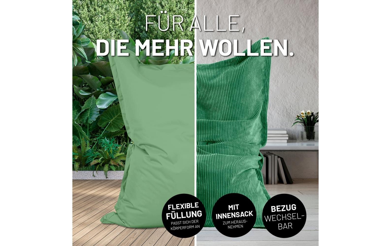 Lumaland Pouf »+ Cordhülle 380 l« 3 cuis tlg. Sitzsack für innen und aussen