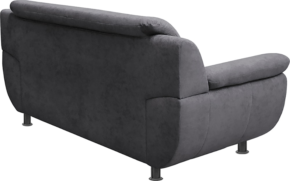 TRENDMANUFAKTUR 3-places »Rondo, Breite 207 cm, breite Armlehnen, Füsse schwarz« Grand canapé avec ressorts en option, disponible en différents revêtements
