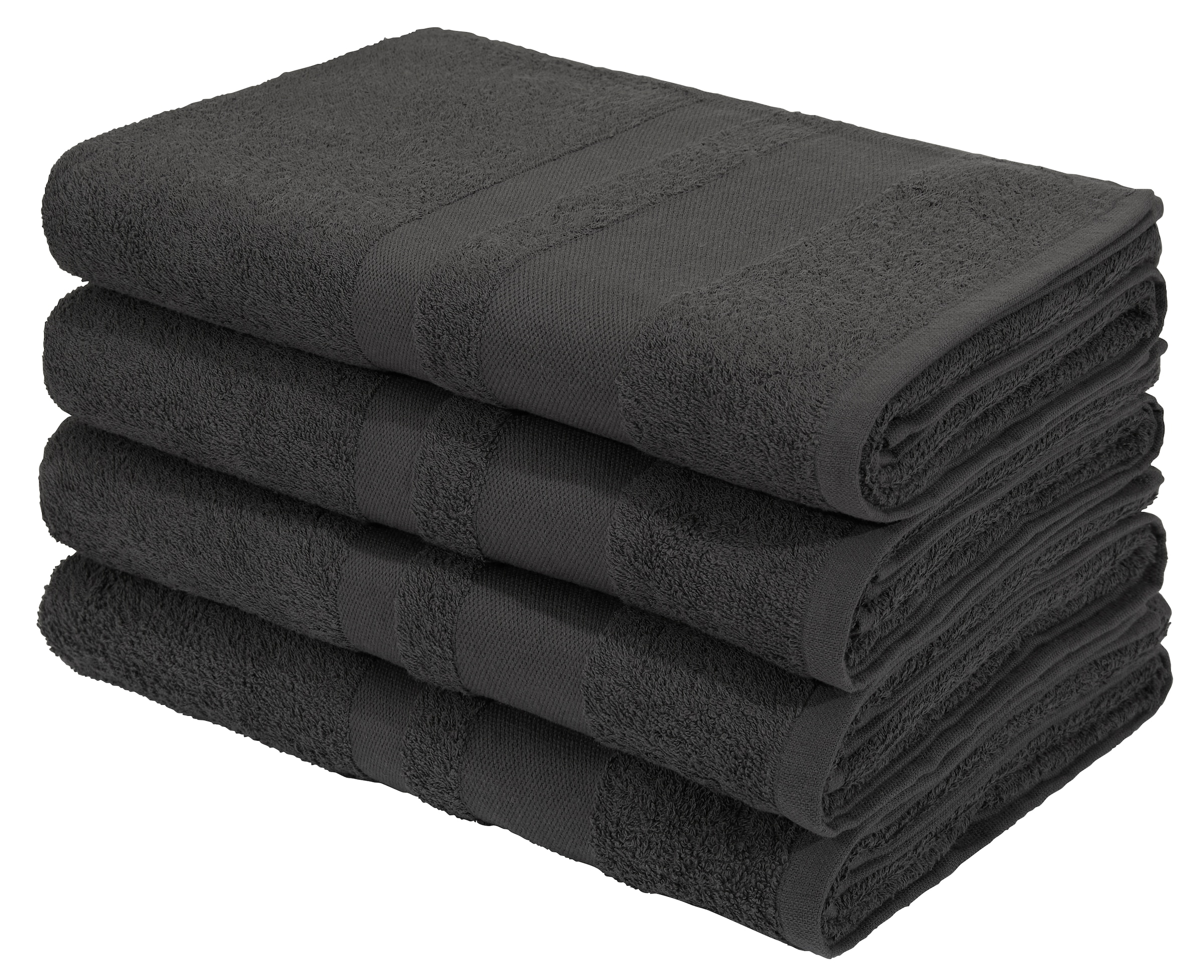 my home Duschtücher »Vanessa, als Set und Serie erhältlich, 4 Duschtücher, 70x140cm« Handtücher mit Bordüre, 100% Baumwolle, einfarbig, weich