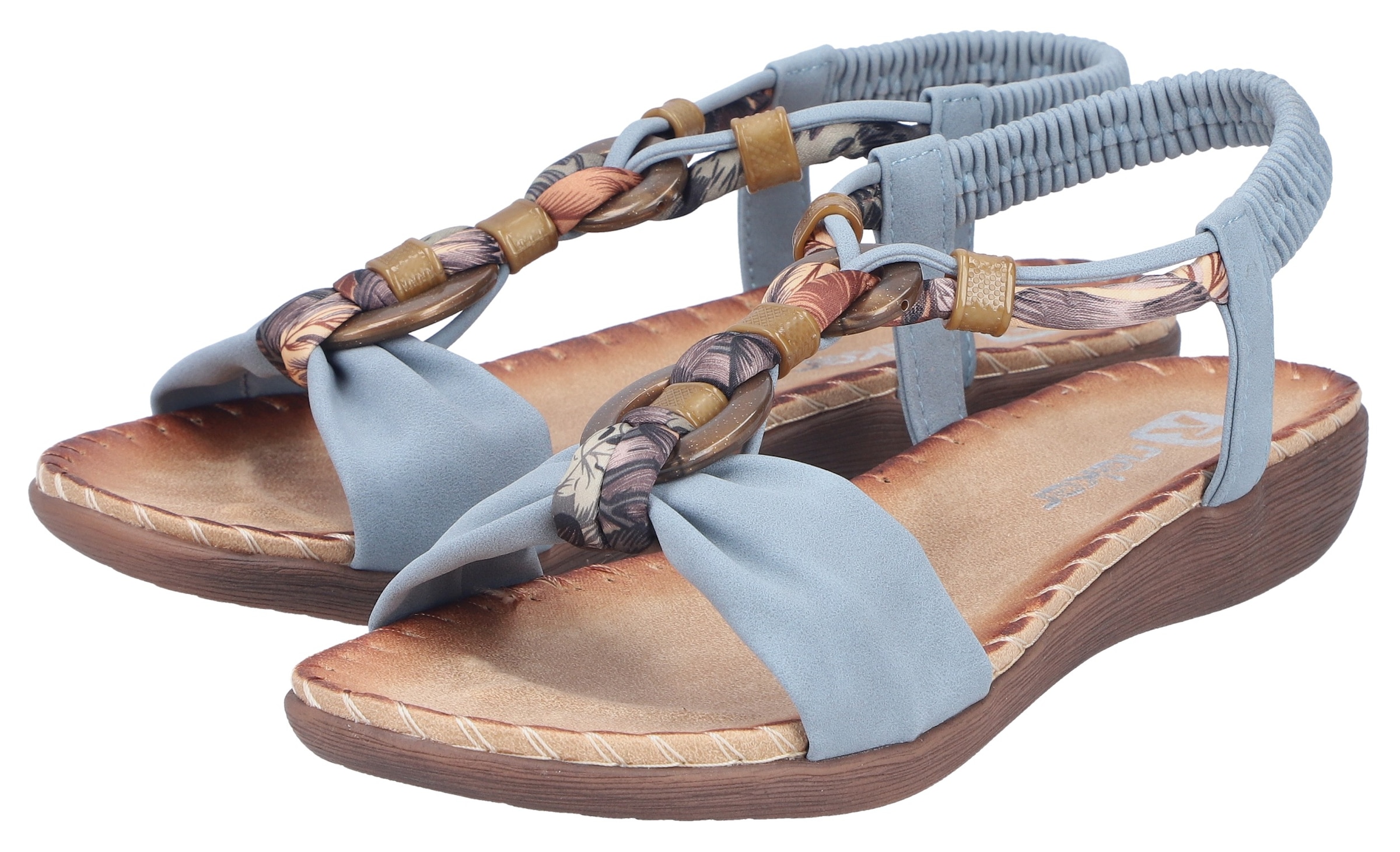 Rieker Sandale  Sommerschuh, Urlaubsschuh, Fersenriemchen mit Gummizug