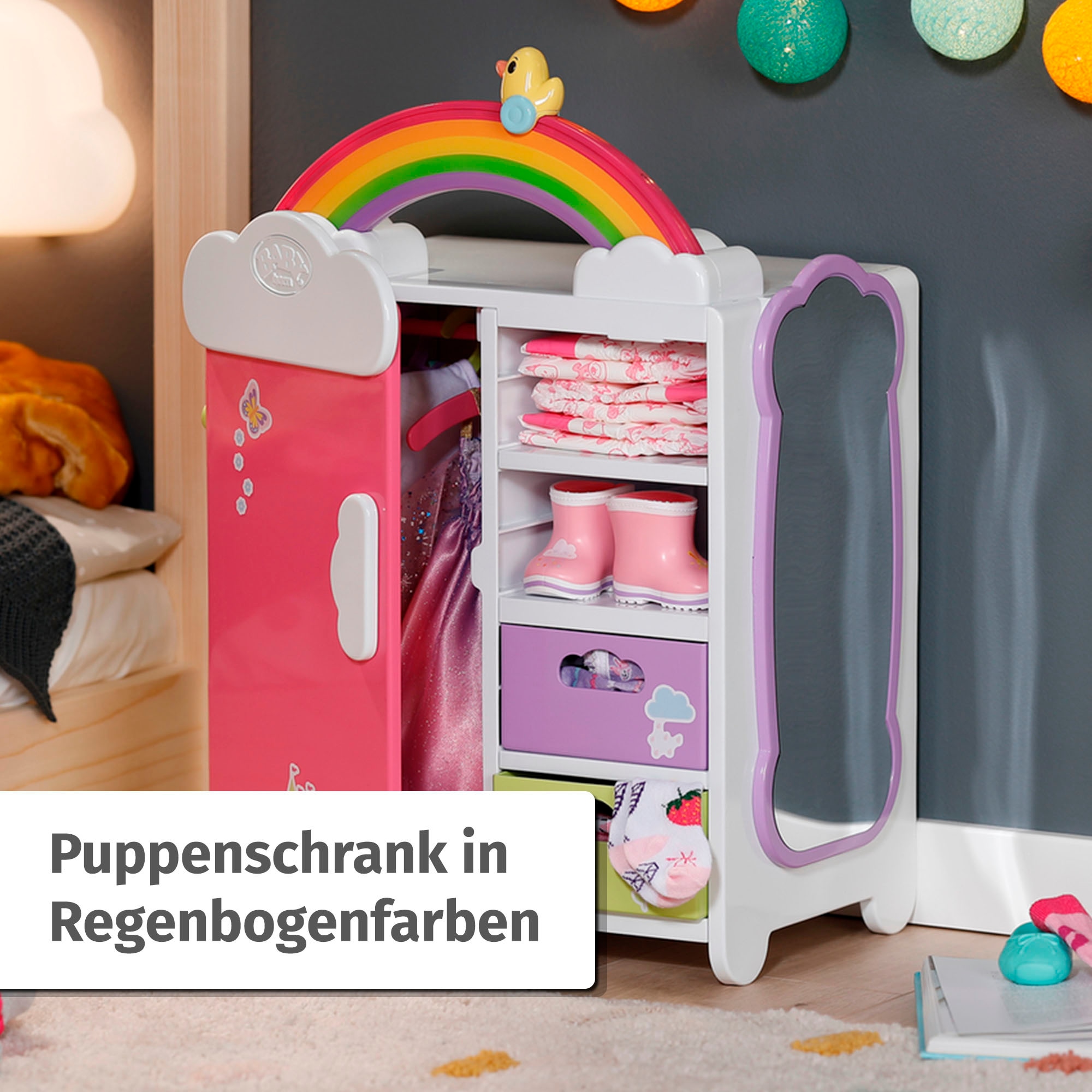 Baby Born Armoire à vêtements de poupée »Regenbogen« mit Licht- und Soundeffekt
