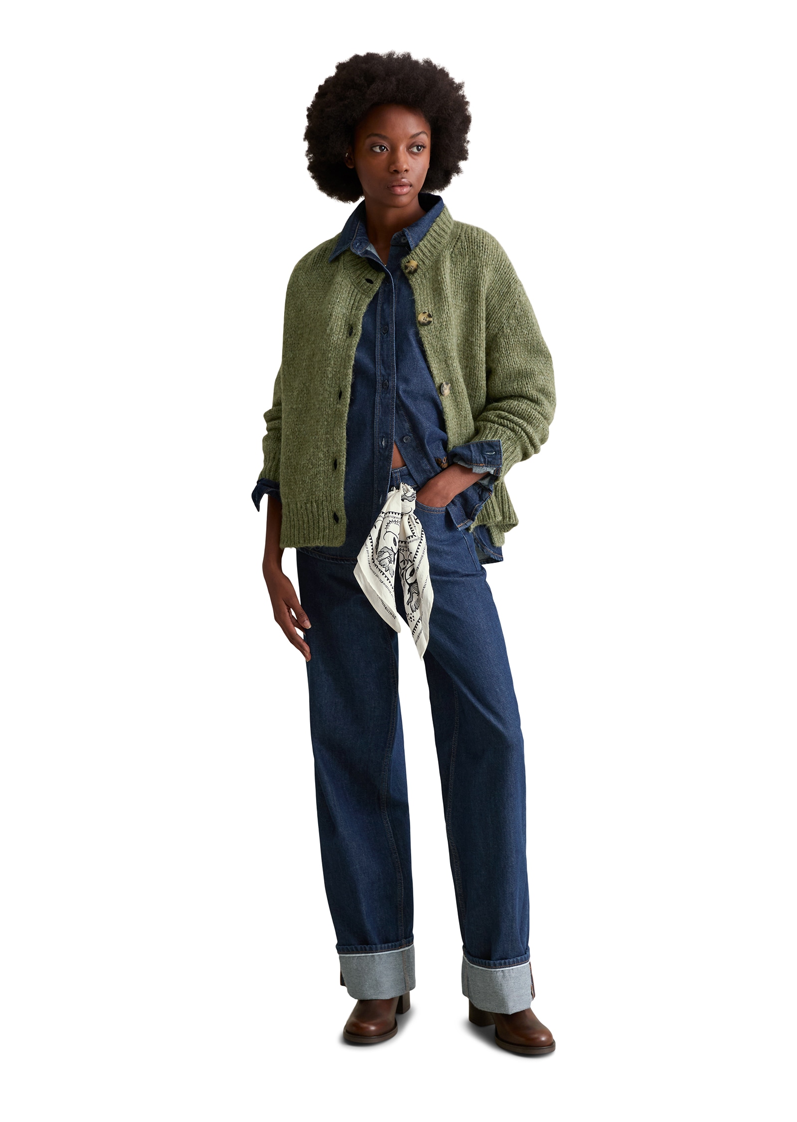 Marc O'Polo DENIM Cardigan »relaxed« aus kuschligem Schurwolle-Alpakawolle-Mix