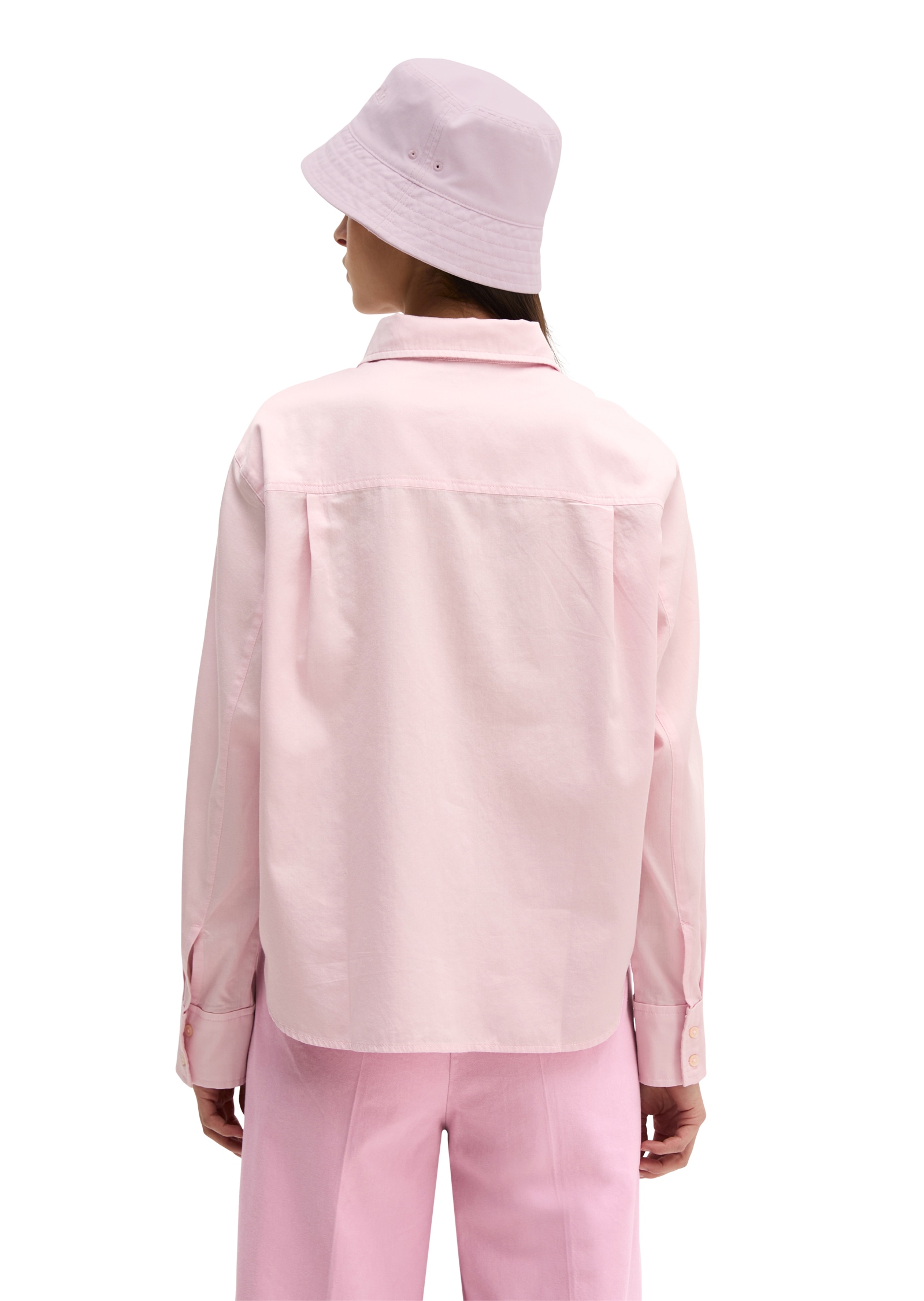 Marc O'Polo Blouse à manches longues relaxed fit cropped aus Baumwoll-Satin